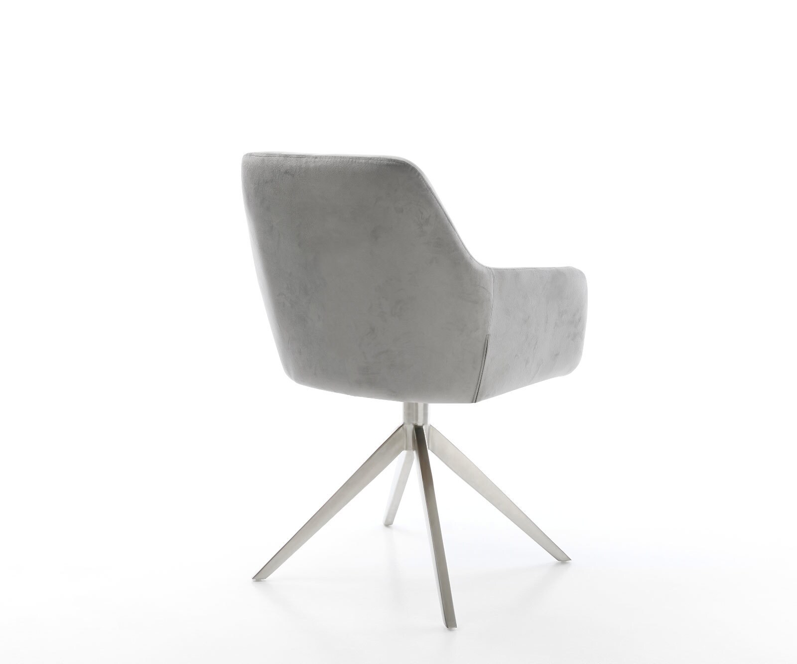 Draaistoel Pejo-Flex fluweel grijs kruisframe breed roestvrij staal 360° draaibaar rocker-functie pocketveer kern 4