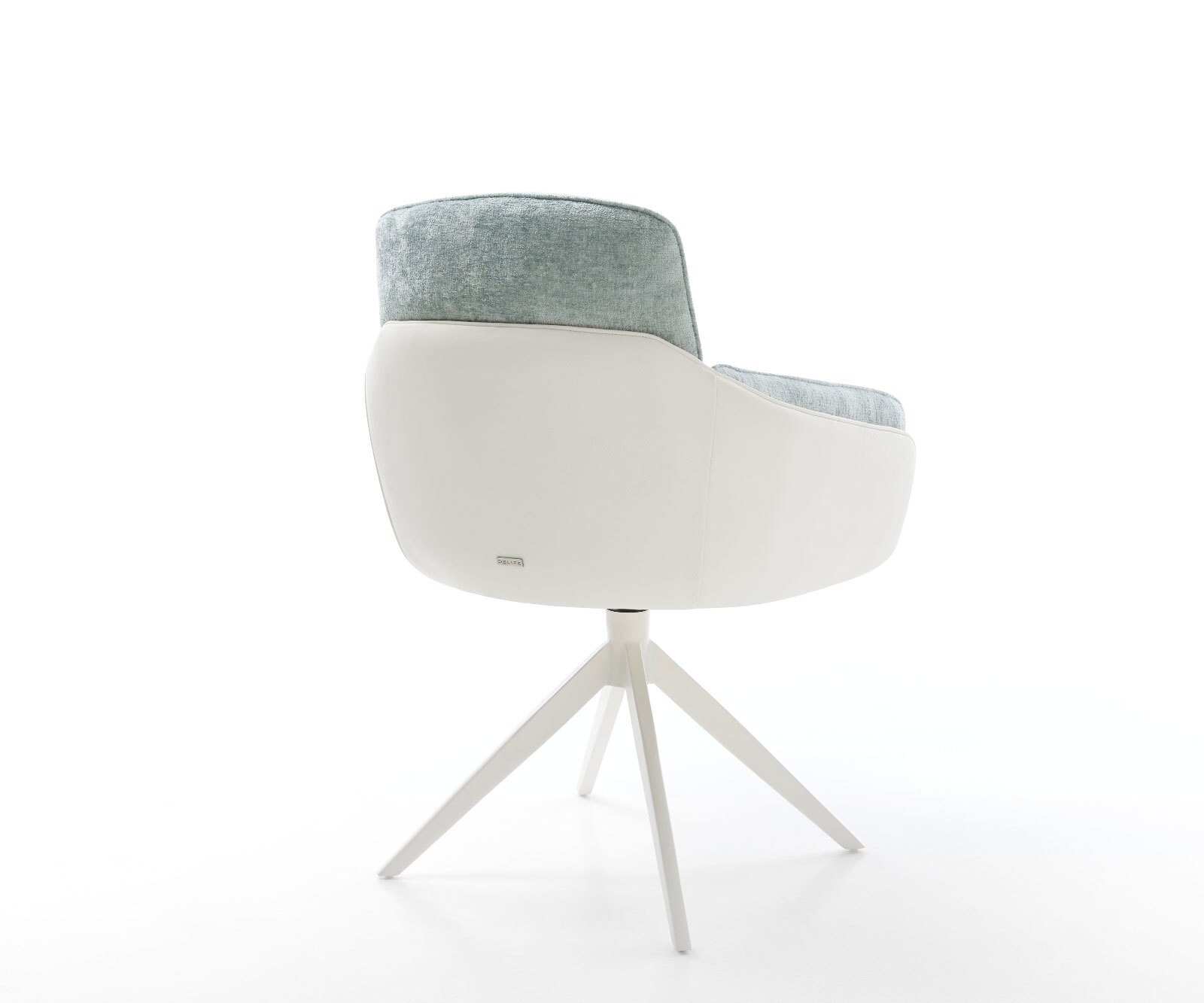 Draaistoel Luan-Flex met armleuning materiaalmix echt leer wit-pastelblauw kruisframe breed wit 360° draaibaar rocker-functie 4 Draaistoel Luan-Flex met armleuning materiaalmix echt leer wit-pastelblauw kruisframe breed wit 360° draaibaar rocker-functie 4