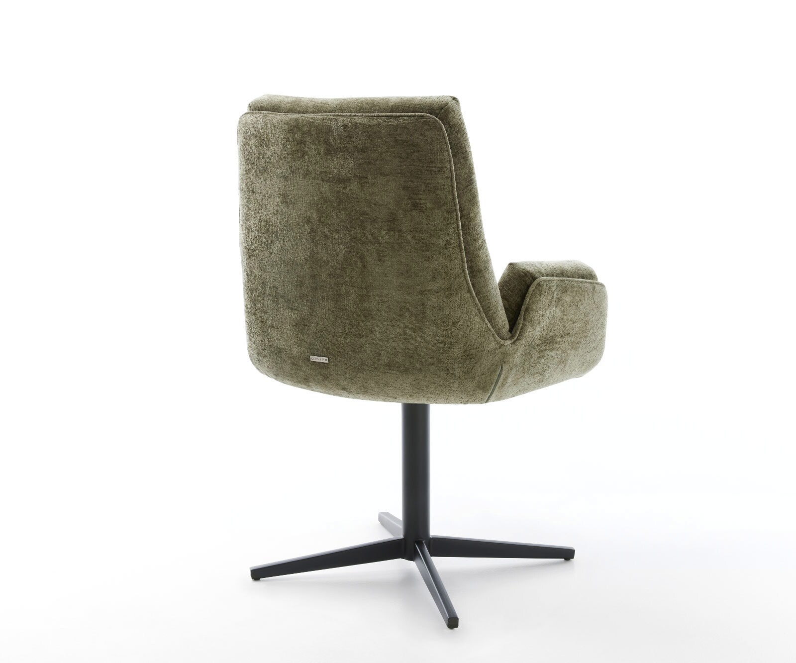 Draaistoel Clea-Flex chenille olijfgroen kruispoot zwart 360° draaibaar 4 Draaistoel Clea-Flex chenille olijfgroen kruispoot zwart 360° draaibaar 4