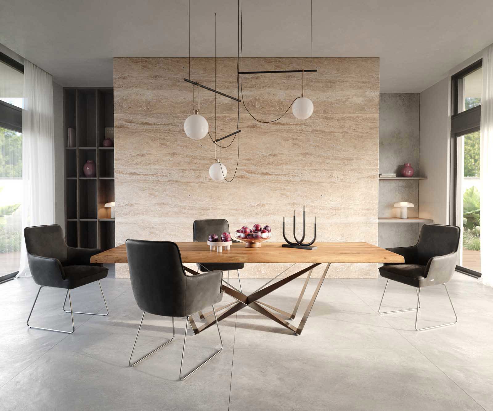 Eetkamerstoel Heira-Flex met armleuning microvelours antraciet vintage slipframe roestvrij staal pocketveer kern 4 Eetkamerstoel Heira-Flex met armleuning microvelours antraciet vintage slipframe roestvrij staal pocketveer kern 4