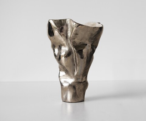 Vaas Mimoro B28 x D24 x H38 cm Aluminium Platin Opal Handgemaakt