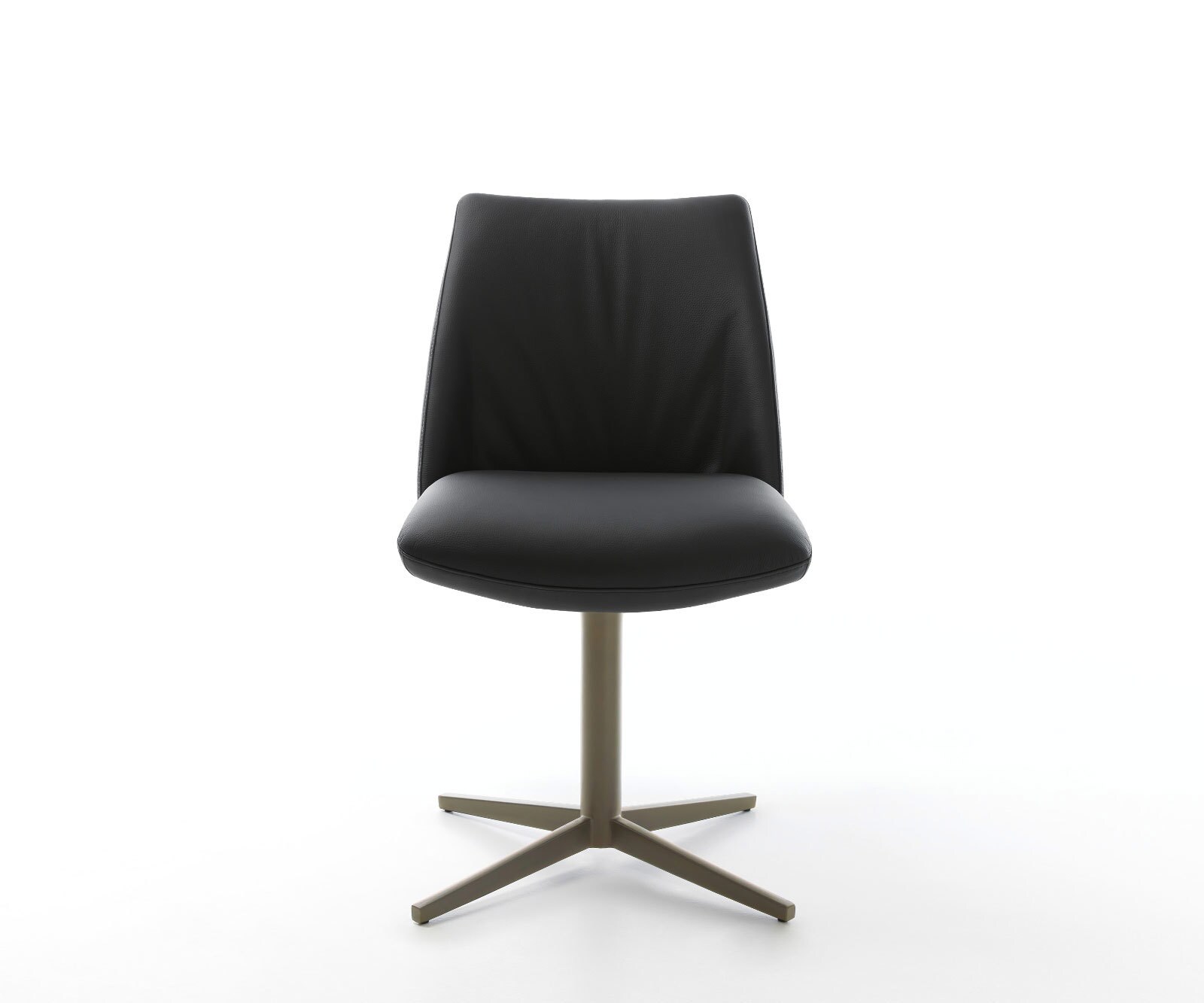 Draaistoel Elso-Flex echt leer zwart kruispoot afwerking met titanium 360° draaibaar pocketveer kern 1 Draaistoel Elso-Flex echt leer zwart kruispoot afwerking met titanium 360° draaibaar pocketveer kern 1