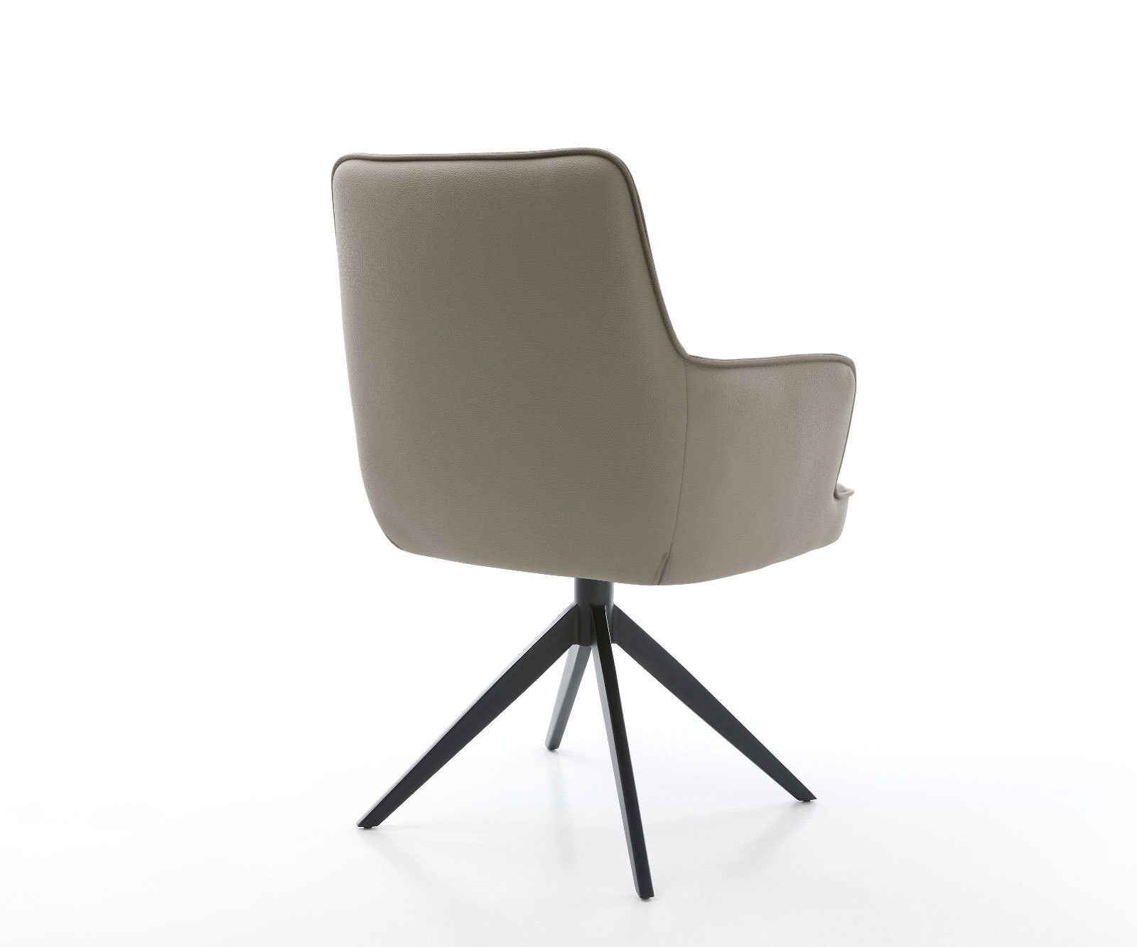 Draaistoel Heira-Flex met armleuning echt leer mud kruisframe breed zwart 360° draaibaar rocker-functie pocketveer kern 4