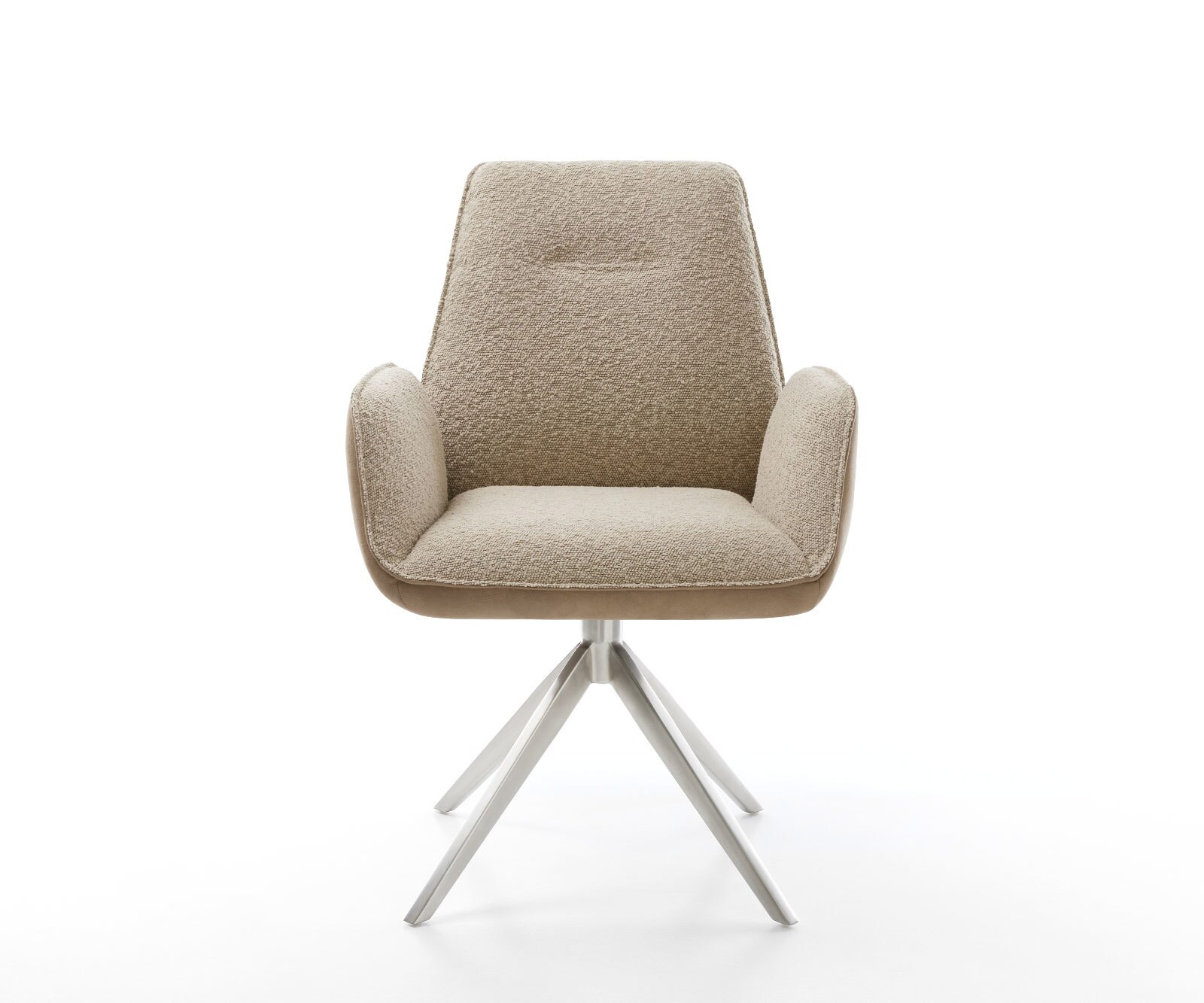 Draaistoel Zoa-Flex materiaalmix mud kruisframe breed roestvrij staal 360° draaibaar rocker-functie pocketveer kern 2