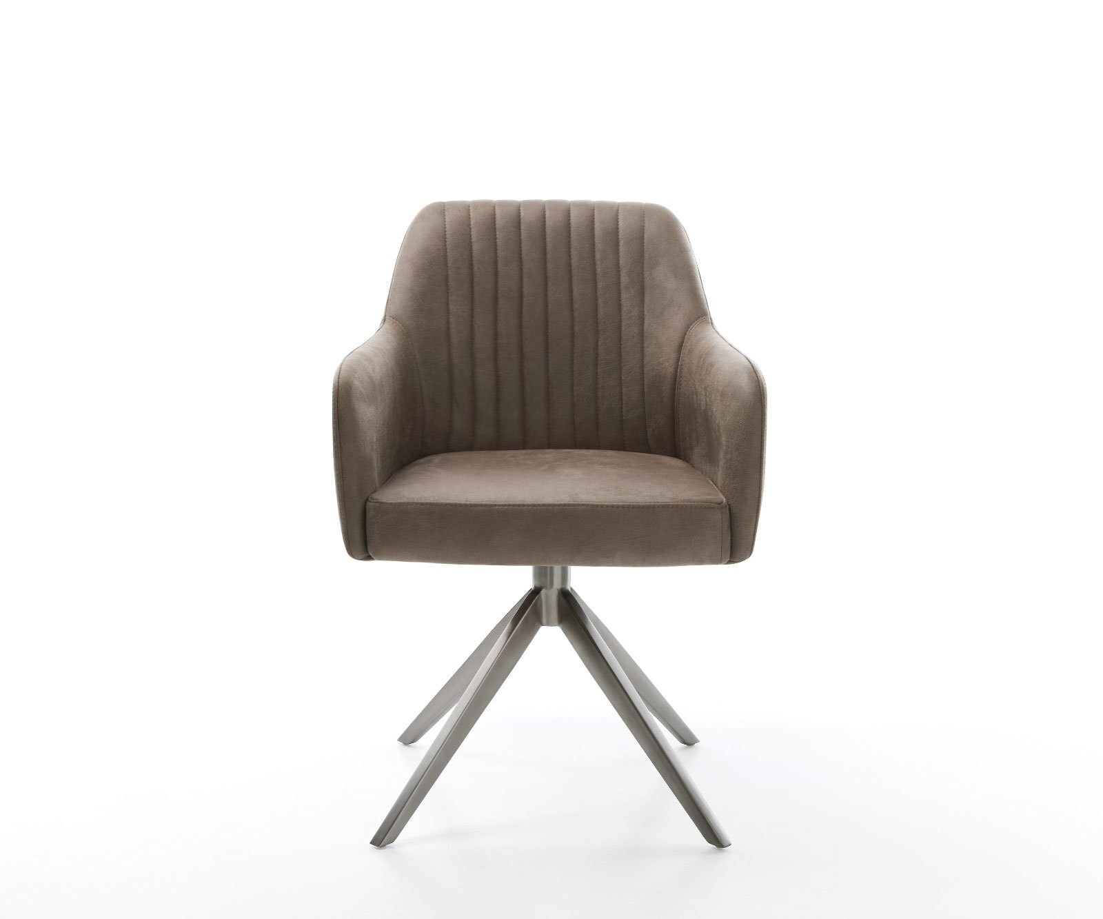 Draaistoel Greg-Flex microvelours taupe vintage kruisframe breed grafiet 360° draaibaar rocker-functie pocketveer kern 1