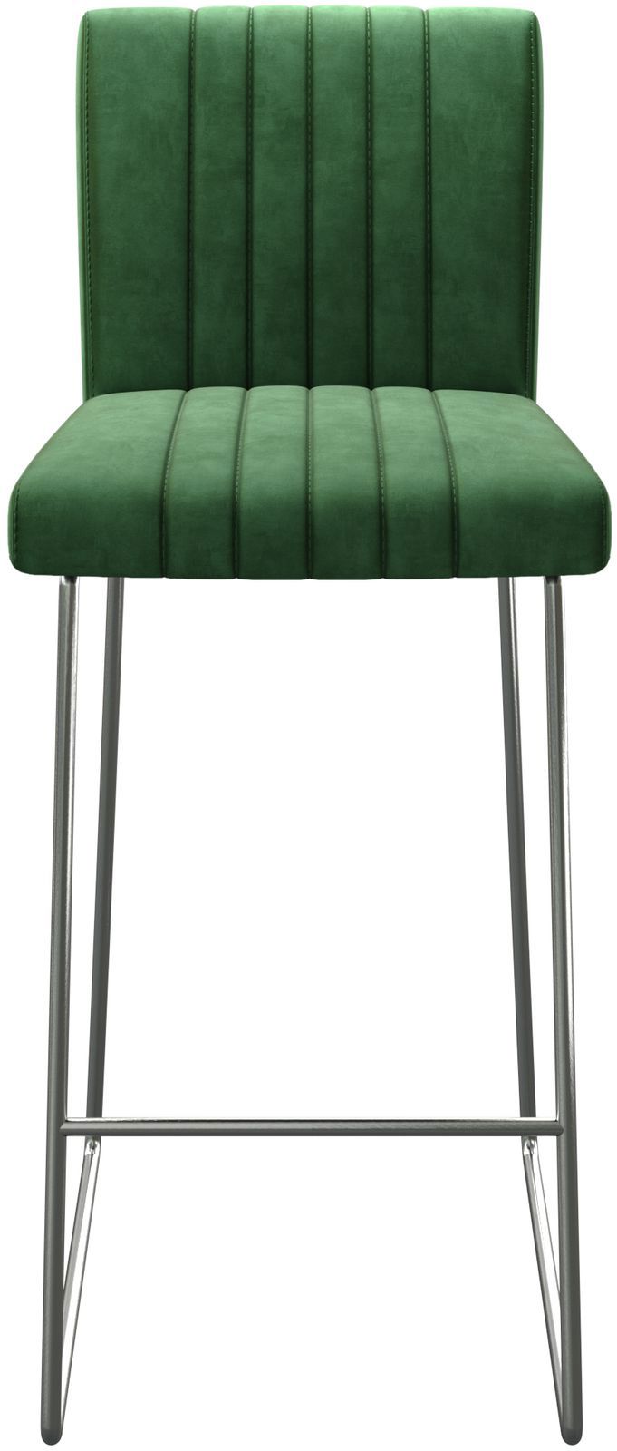 Barstoel Luiga-Flex fluweel groen slipframe roestvrij staal 3