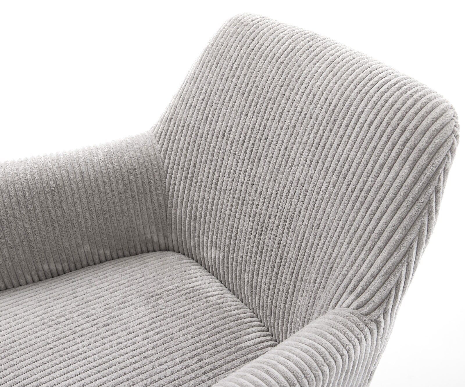 Eetkamerstoel Xana-Flex met armleuning koord zilver grijs 4-poot conisch roestvrij staal pocketveer kern 4