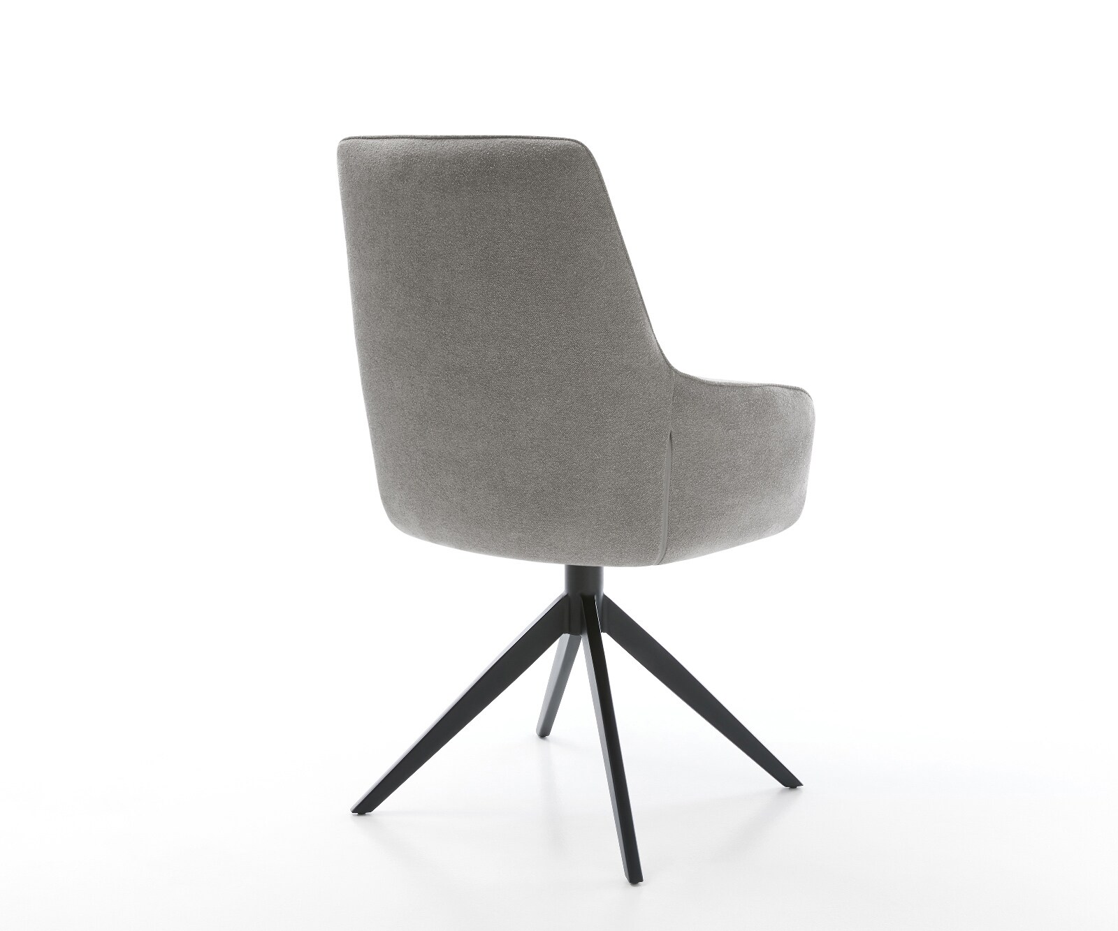 Draaistoel Zelia-Flex met armleuning zachte stof met structuur grijs kruisframe breed zwart 360° draaibaar rocker-functie pocketveer kern 4