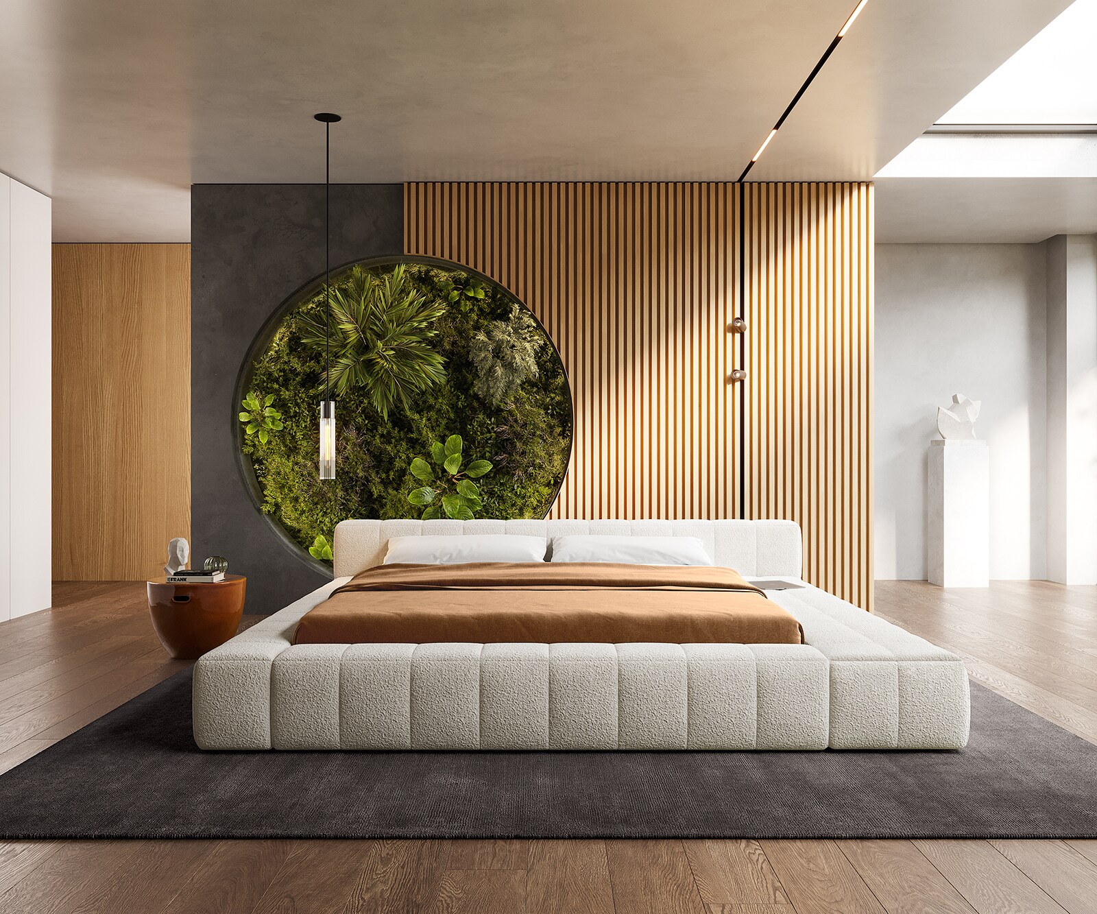 Gestoffeerd-bed Espazio 180x200 cm Bouclé crème-wit met opbergruimte 1