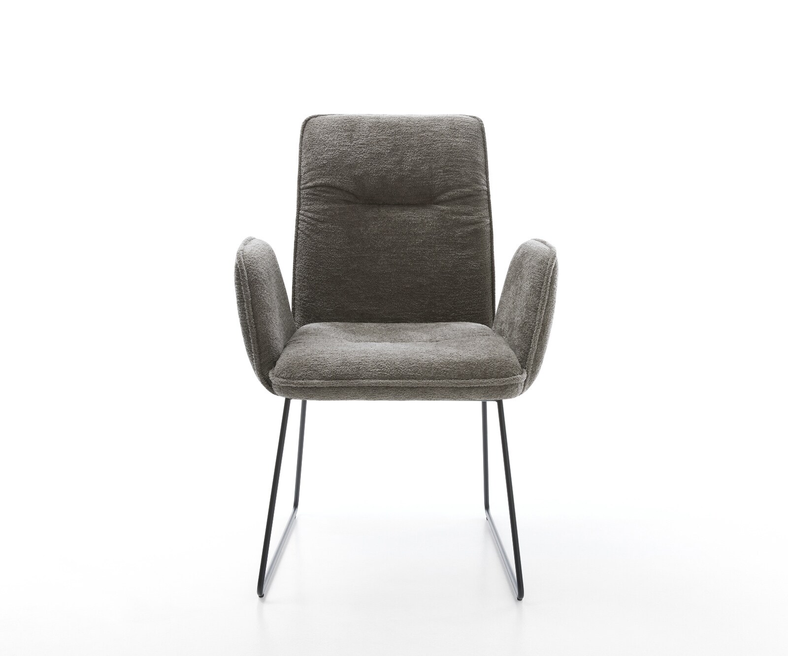 Eetkamerstoel Vinja-Flex bouclé zacht mud slipframe zwart 1