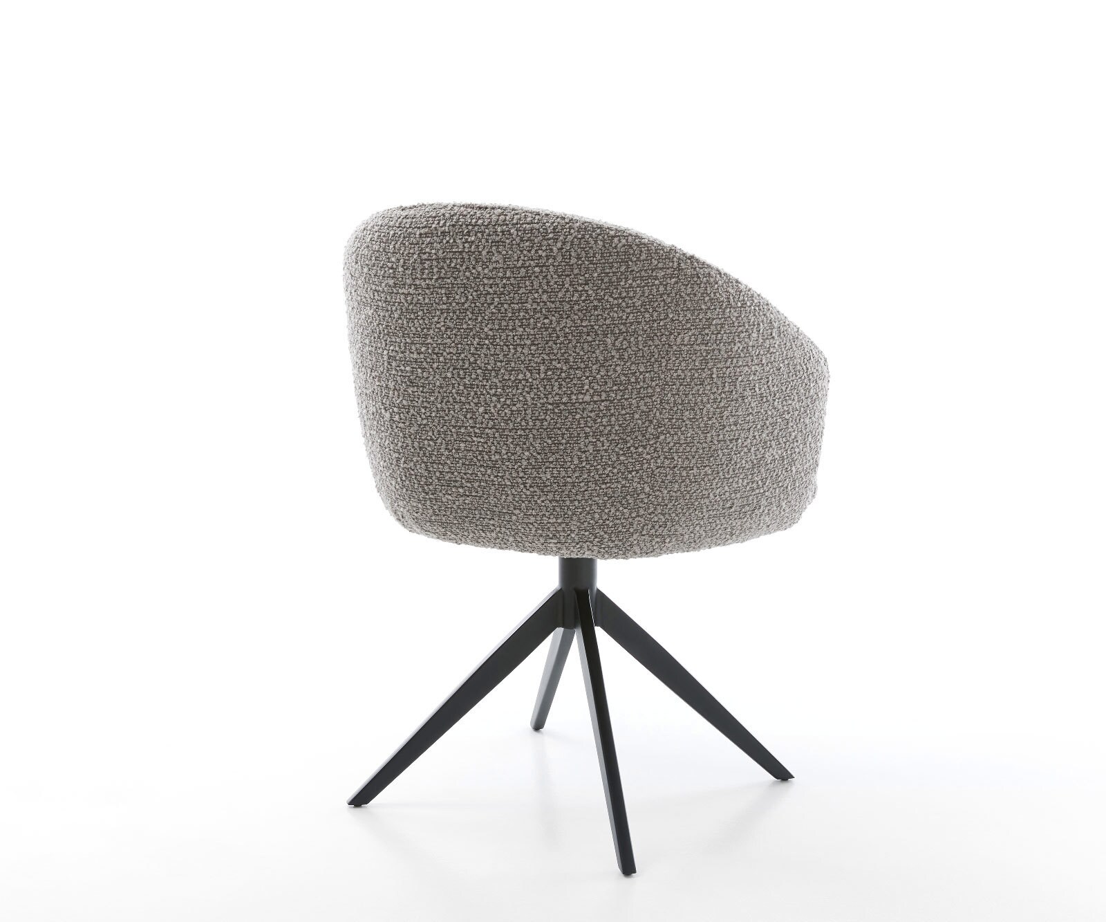 Draaistoel Caja-Flex met armleuning bouclé zilver grijs kruisframe breed zwart 360° draaibaar rocker-functie pocketveer kern 4