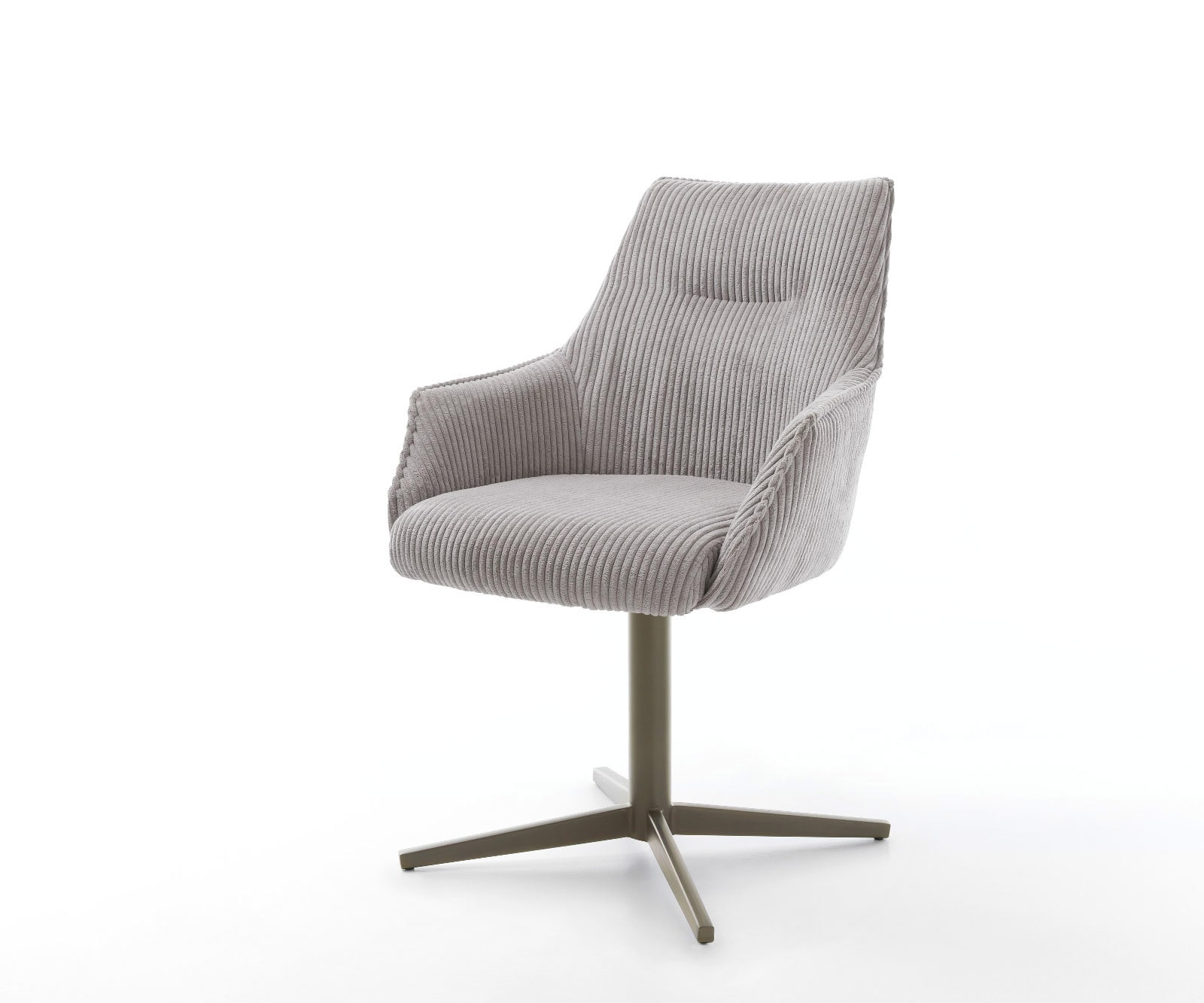 Draaistoel Alja-Flex met armleuning koord zilver grijs kruispoot afwerking met titanium 360° draaibaar pocketveer kern Draaistoel Alja-Flex met armleuning koord zilver grijs kruispoot afwerking met titanium 360° draaibaar pocketveer kern