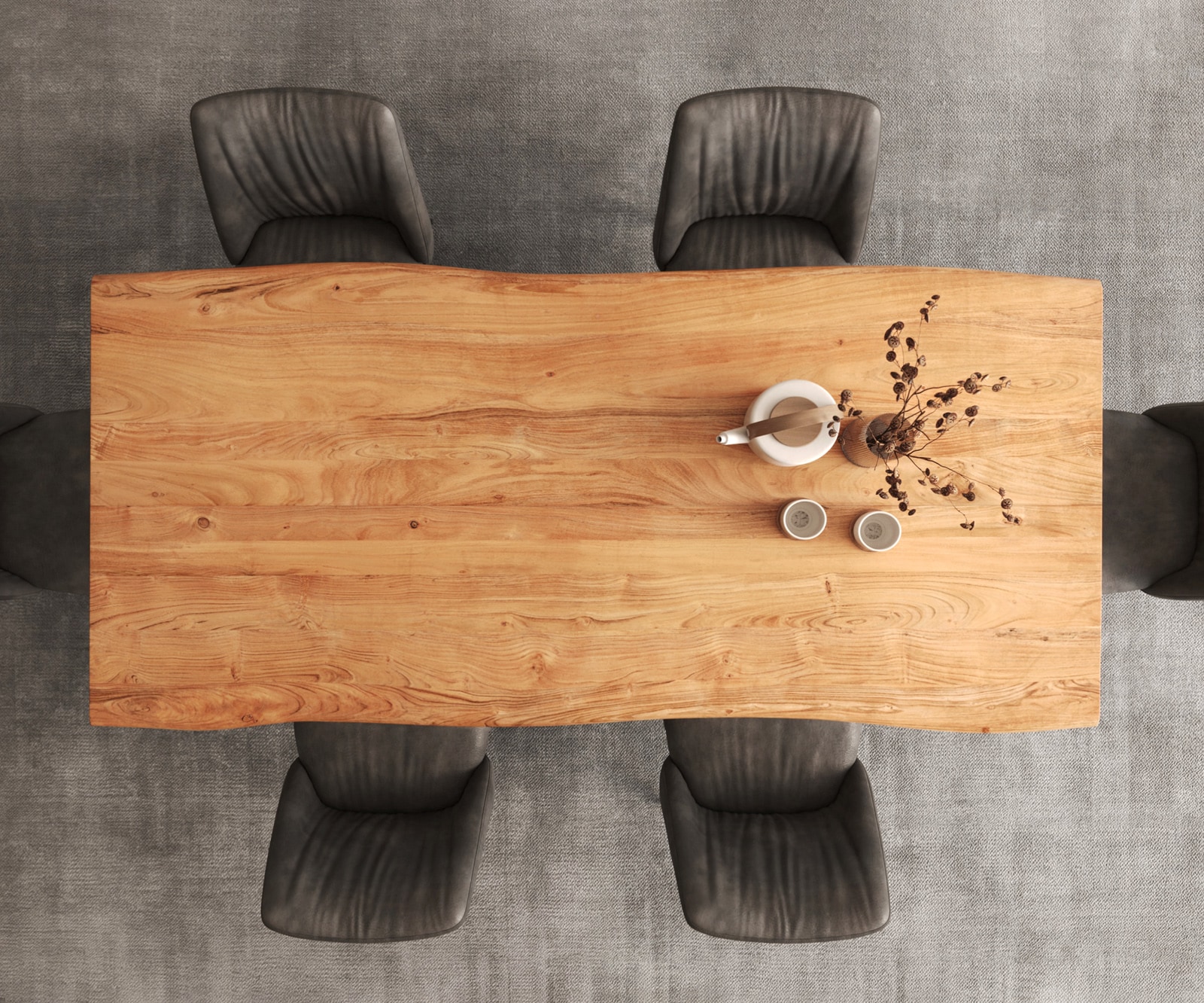 Eettafel Edge 200x100 XL acacia natuur Troa metaal zwart Live-Edge 4 Eettafel Edge 200x100 XL acacia natuur Troa metaal zwart Live-Edge 4