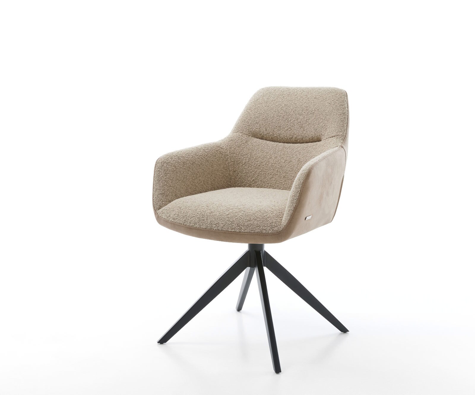 Draaistoel Pejo-Flex materiaalmix mud kruisframe breed zwart 360° draaibaar rocker-functie pocketveer kern