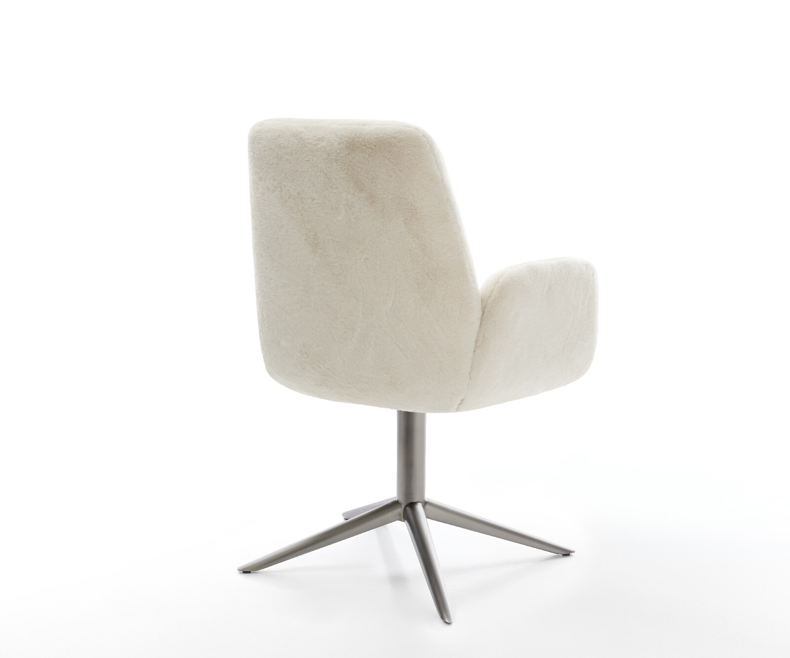 Draaistoel Zoa-Flex pluchen crème-wit kruispoot grafiet 360° draaibaar rocker-functie pocketveer kern 5