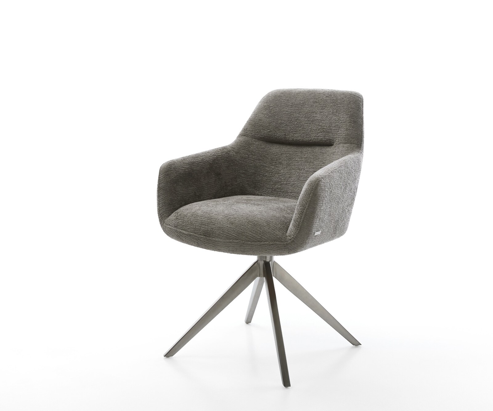 Draaistoel Pejo-Flex bouclé zacht mud kruisframe breed grafiet 360° draaibaar rocker-functie pocketveer kern 1
