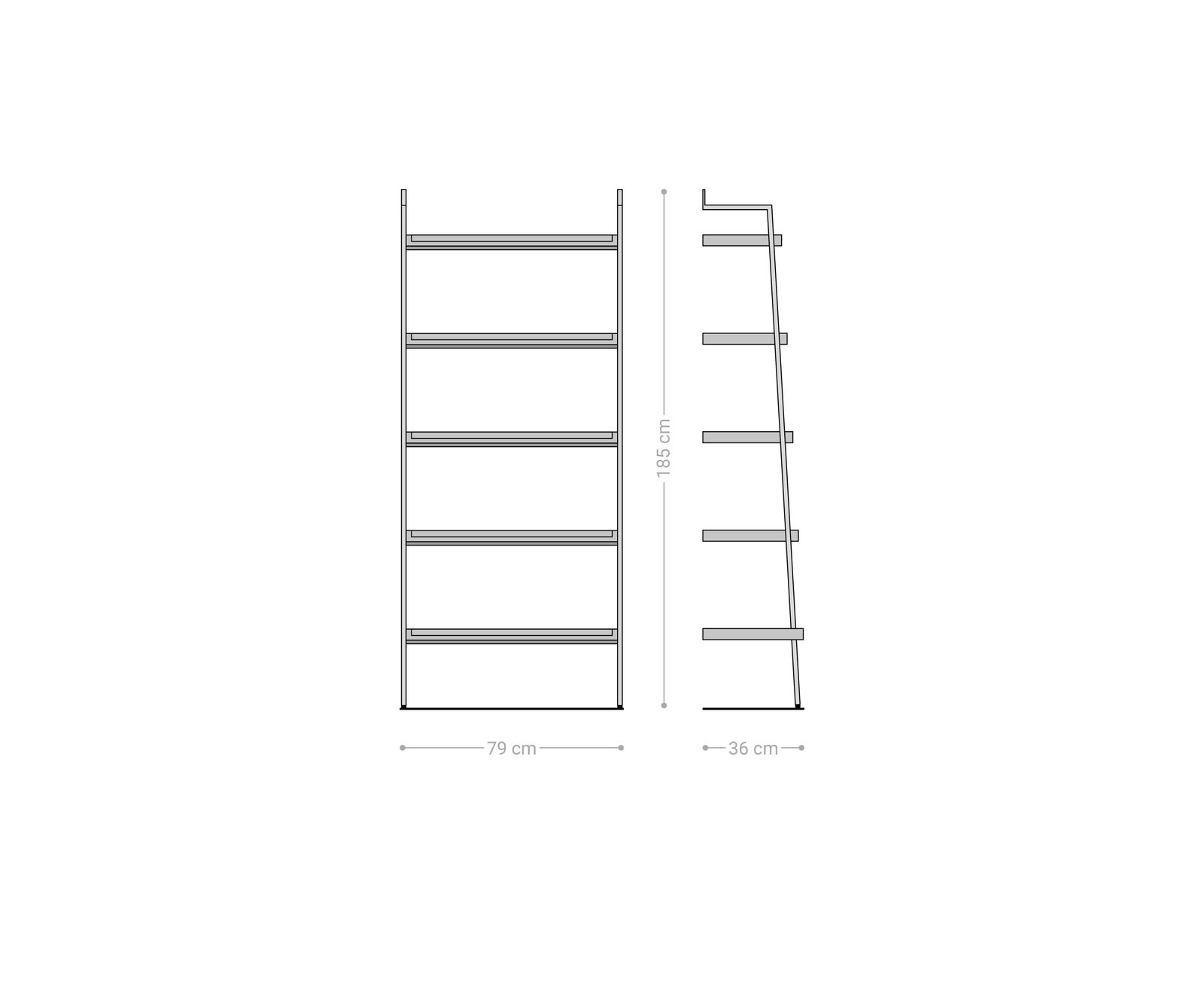 Boekenkast Mikkusu 80x185 cm Bamboe natuur mango zwart 5 planken Metaal zwart 4