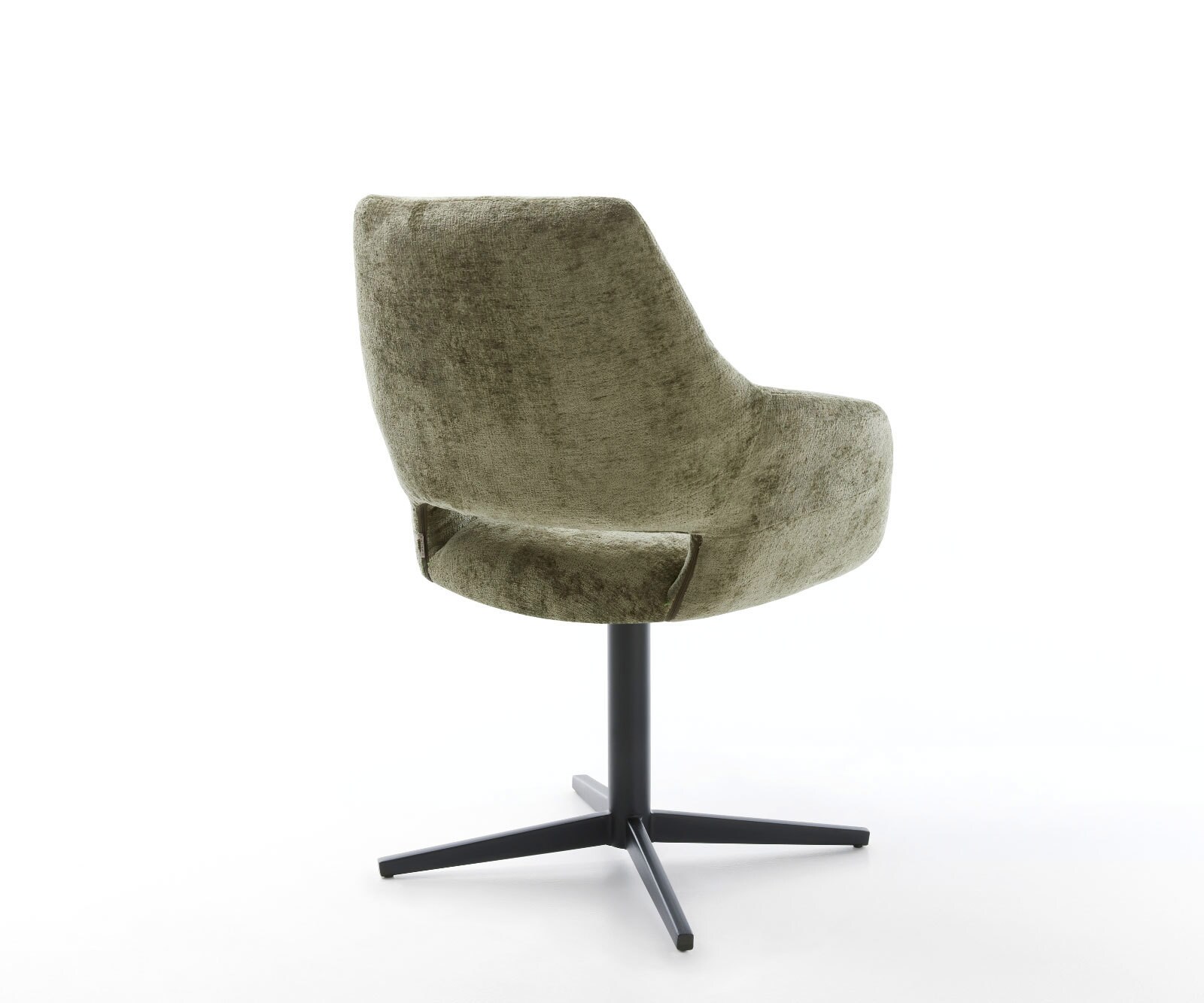 Draaistoel Yago-Flex met armleuning chenille olijfgroen kruispoot zwart 360° draaibaar pocketveer kern 4 Draaistoel Yago-Flex met armleuning chenille olijfgroen kruispoot zwart 360° draaibaar pocketveer kern 4