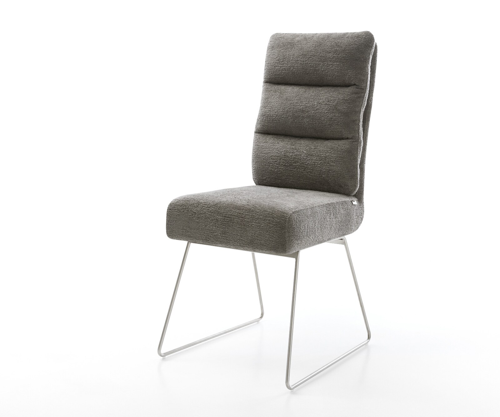 Eetkamerstoel Pela-Flex bouclé zacht mud slipframe roestvrij staal pocketveer kern 1