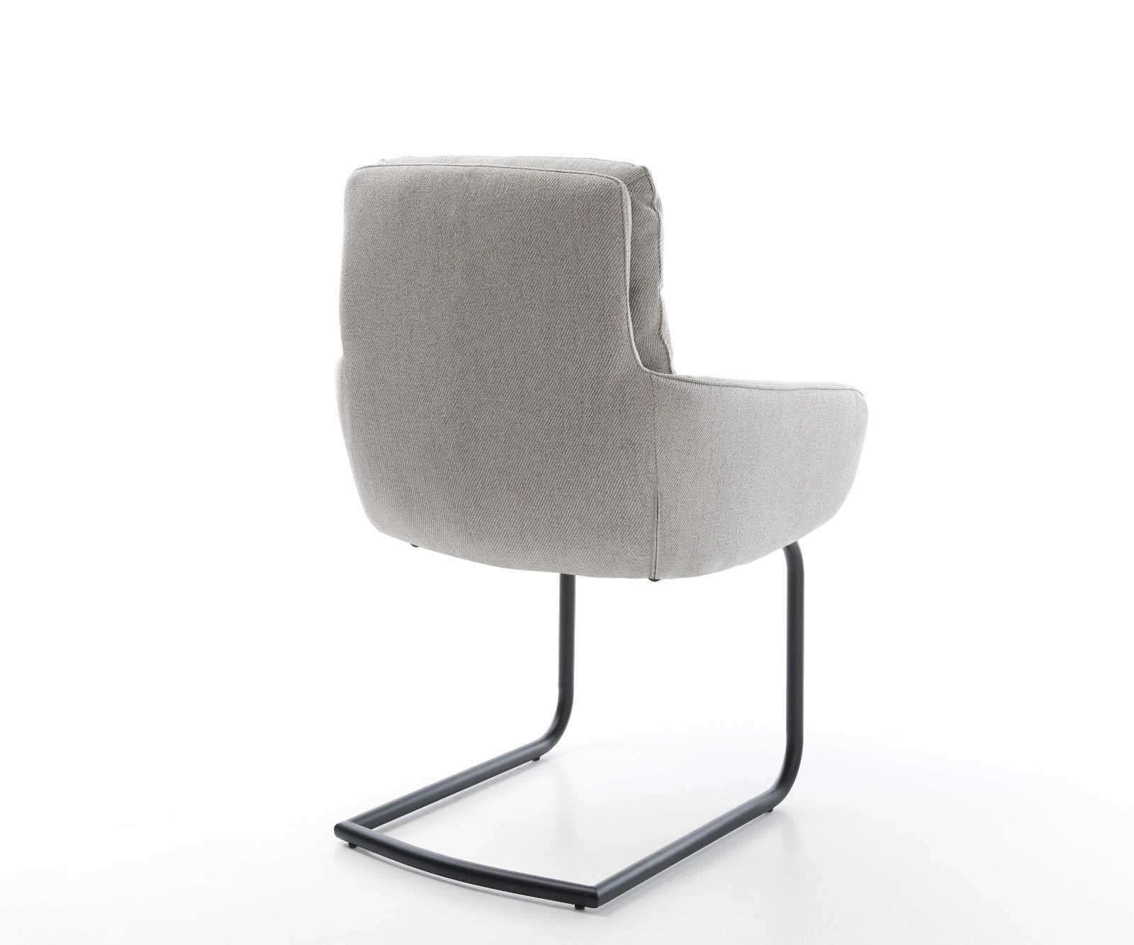 Sledemodel Abelia-Flex met armleuning stripes lichtgrijs sledemodel rond zwart 4 Sledemodel Abelia-Flex met armleuning stripes lichtgrijs sledemodel rond zwart 4