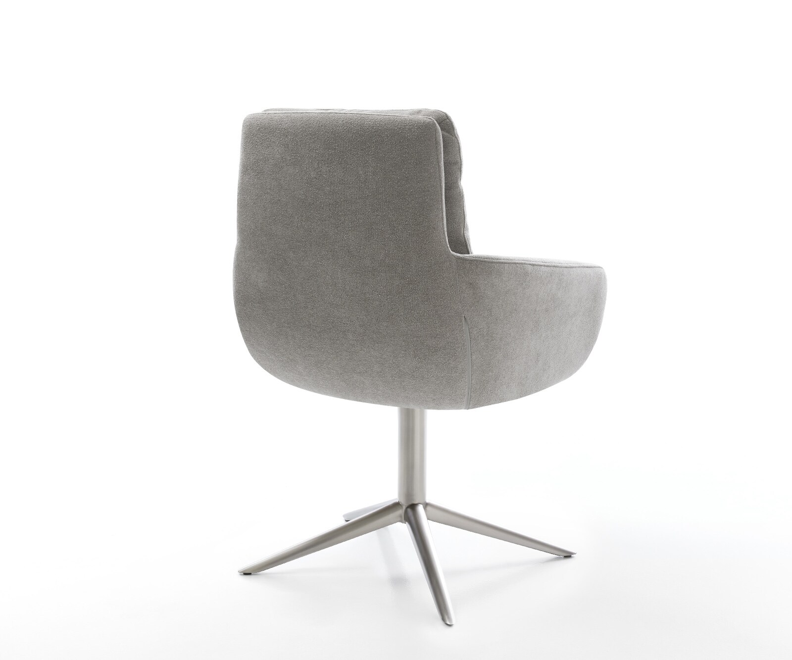 Draaistoel Abelia-Flex met armleuning zachte stof met structuur grijs kruispoot roestvrij staal 360° draaibaar rocker-functie 5