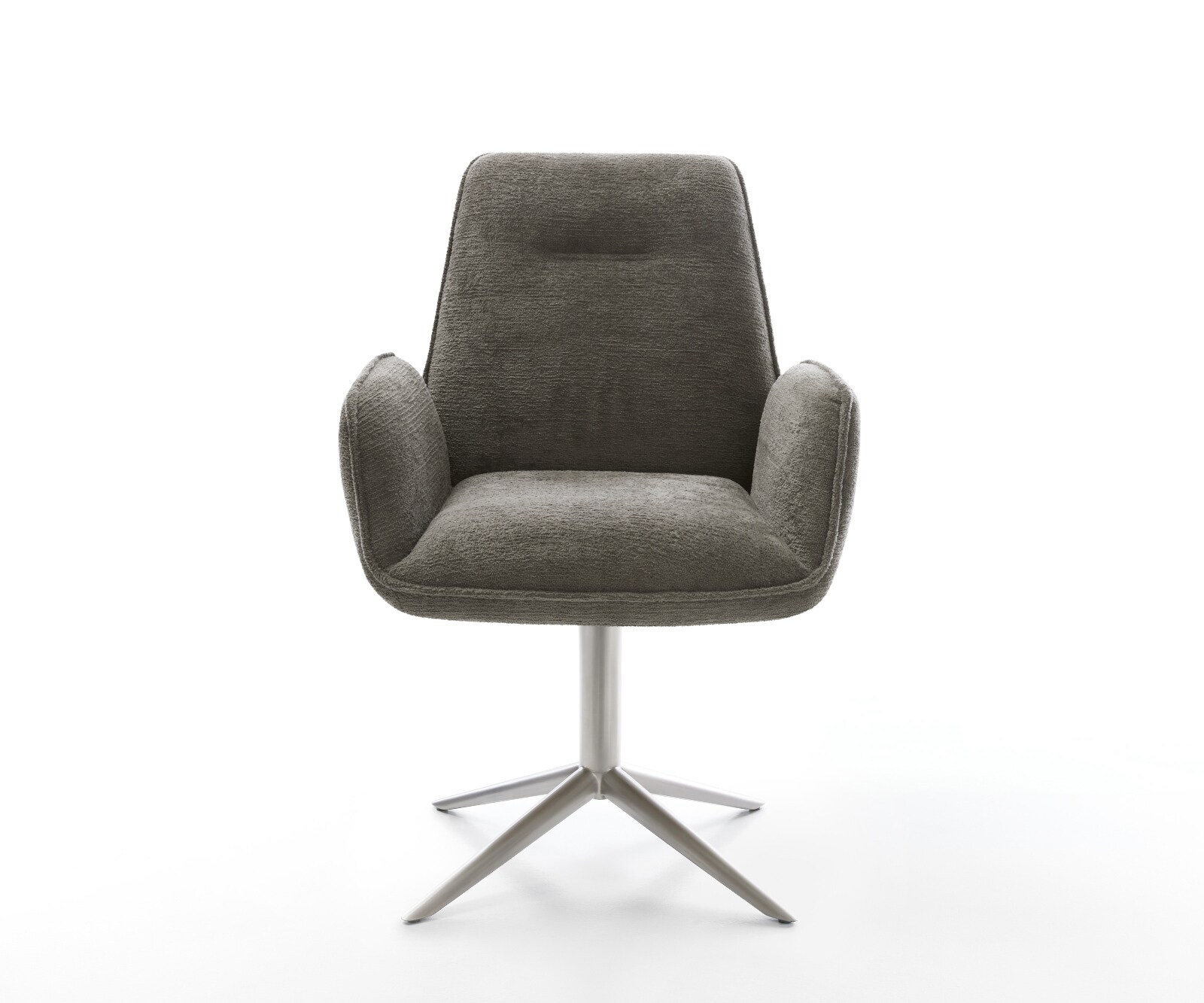 Draaistoel Zoa-Flex bouclé zacht mud kruispoot roestvrij staal 360° draaibaar rocker-functie pocketveer kern 2