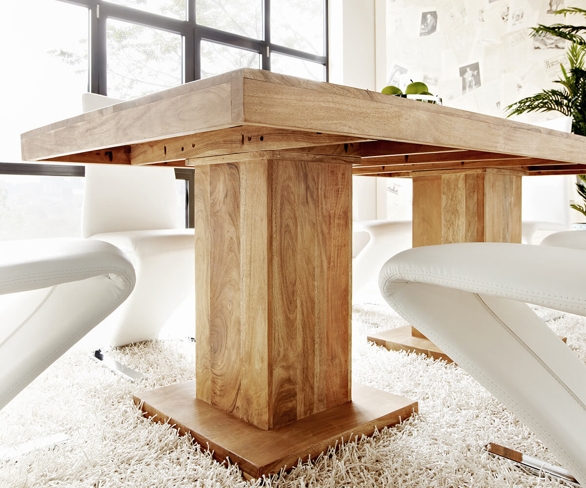 Eetkamertafel Indra acacia natuur 200x100 cm massief hout 3