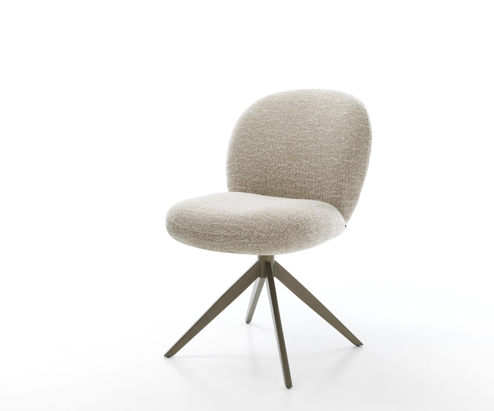 Draaistoel Nube-Flex geweven stof beige kruisframe breed afwerking met titanium 360° draaibaar rocker-functie pocketveer kern 1