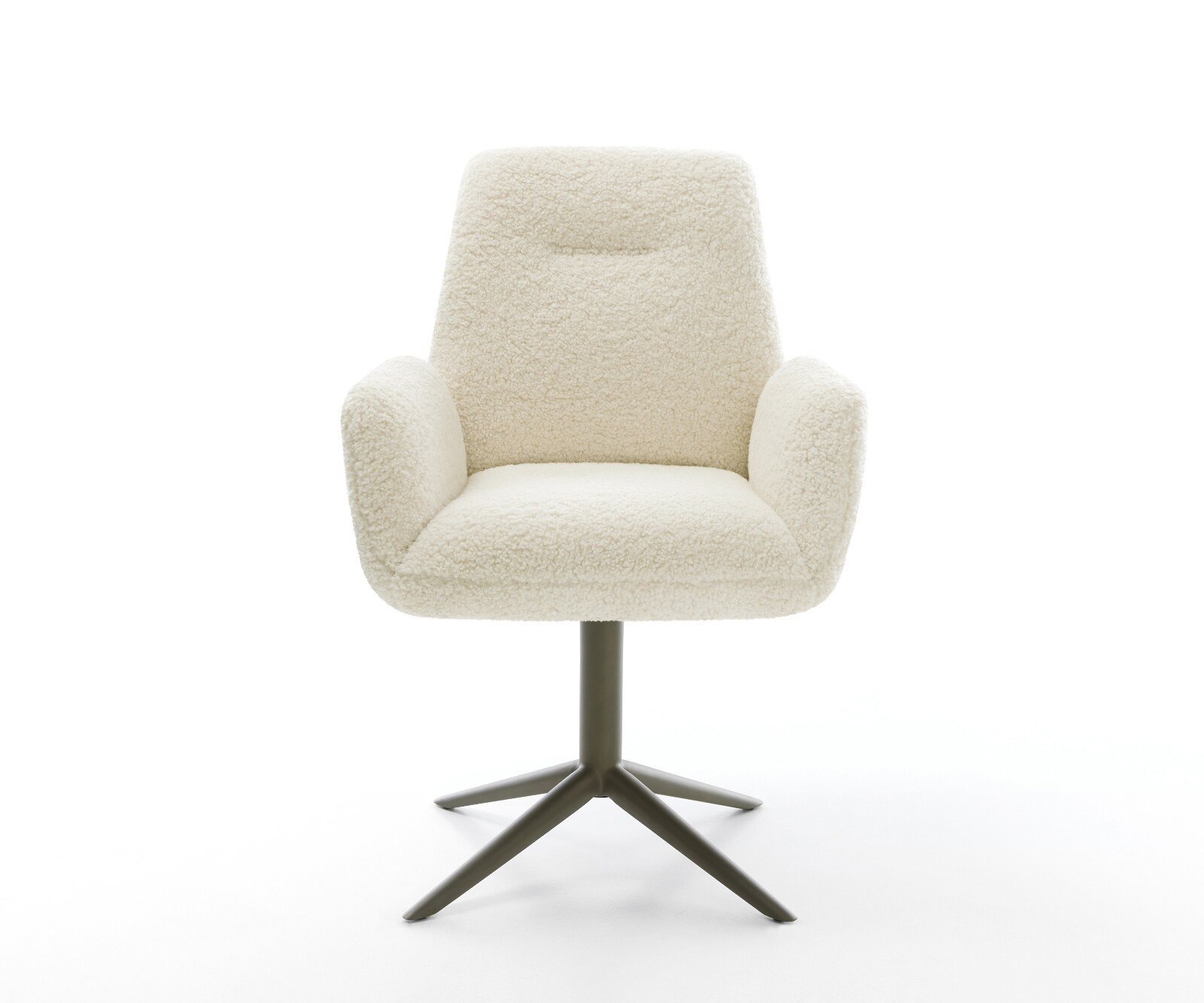 Draaistoel Zoa-Flex teddy beige kruispoot afwerking met titanium 360° draaibaar rocker-functie pocketveer kern 1