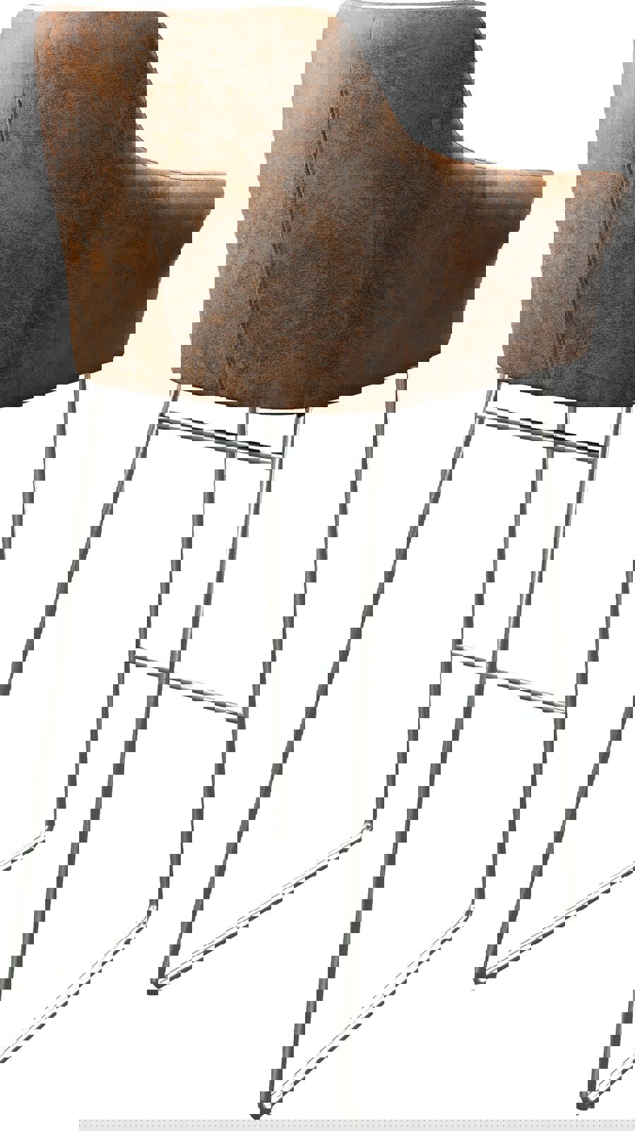 Barstoel Yulo-Flex vintage bruin slipframe roestvrijstaal 4 Barstoel Yulo-Flex vintage bruin slipframe roestvrijstaal 4