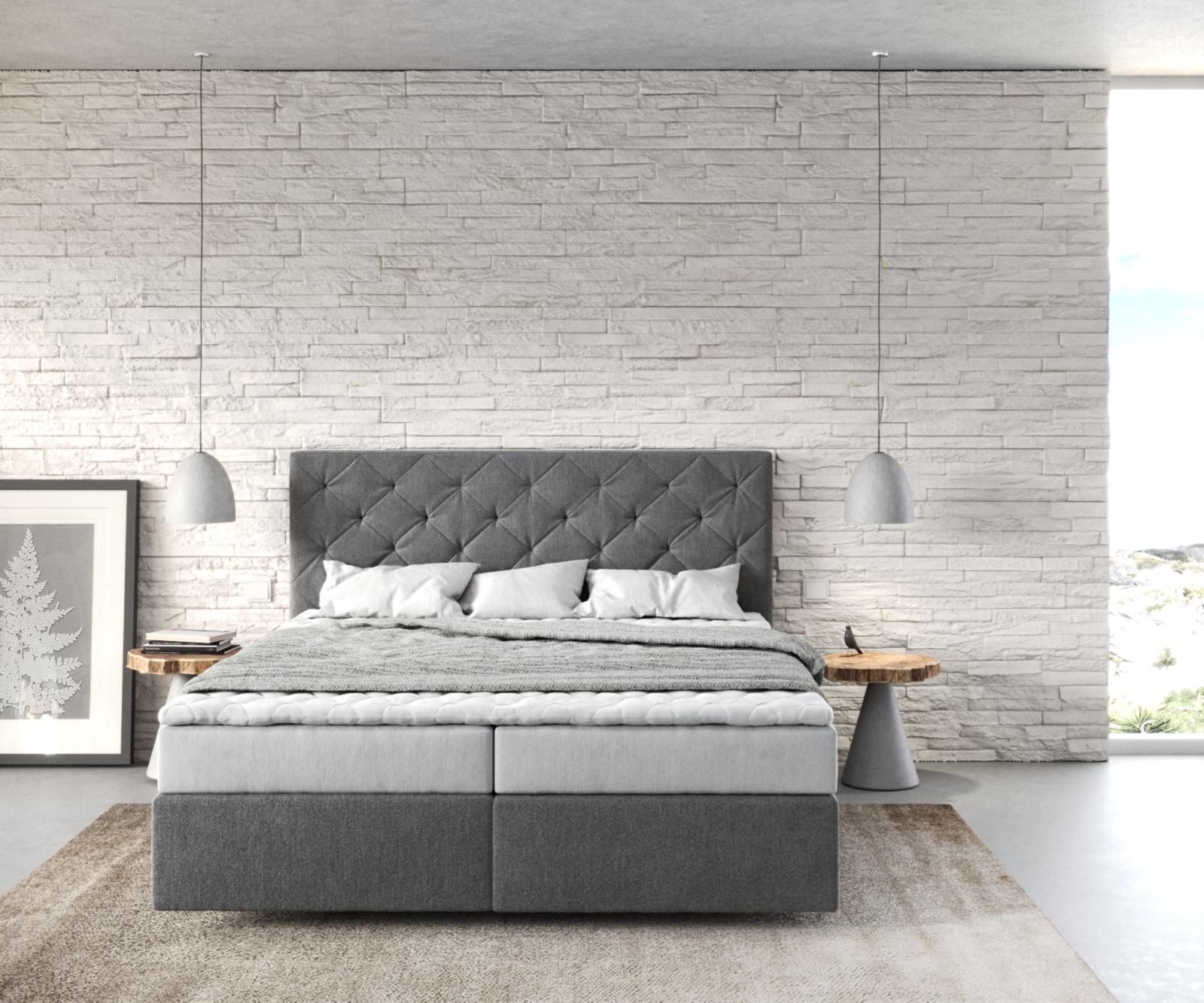 Boxspringbed Dream-Great 160x200 microvezel antraciet 1 Boxspringbed Dream-Great 160x200 microvezel antraciet 1