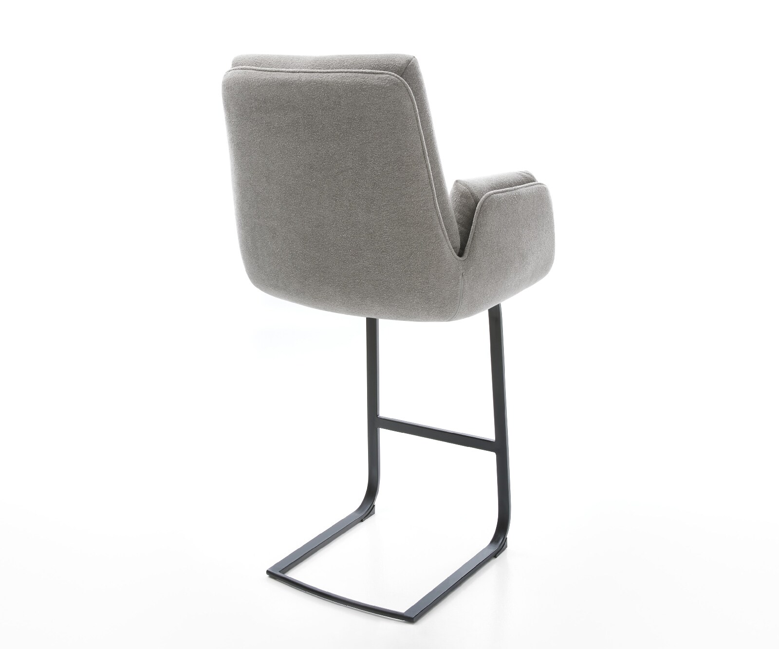 Barstoel Clea-Flex structuurstof zacht grijs vrijstaand vlak metaal pocketvering 5