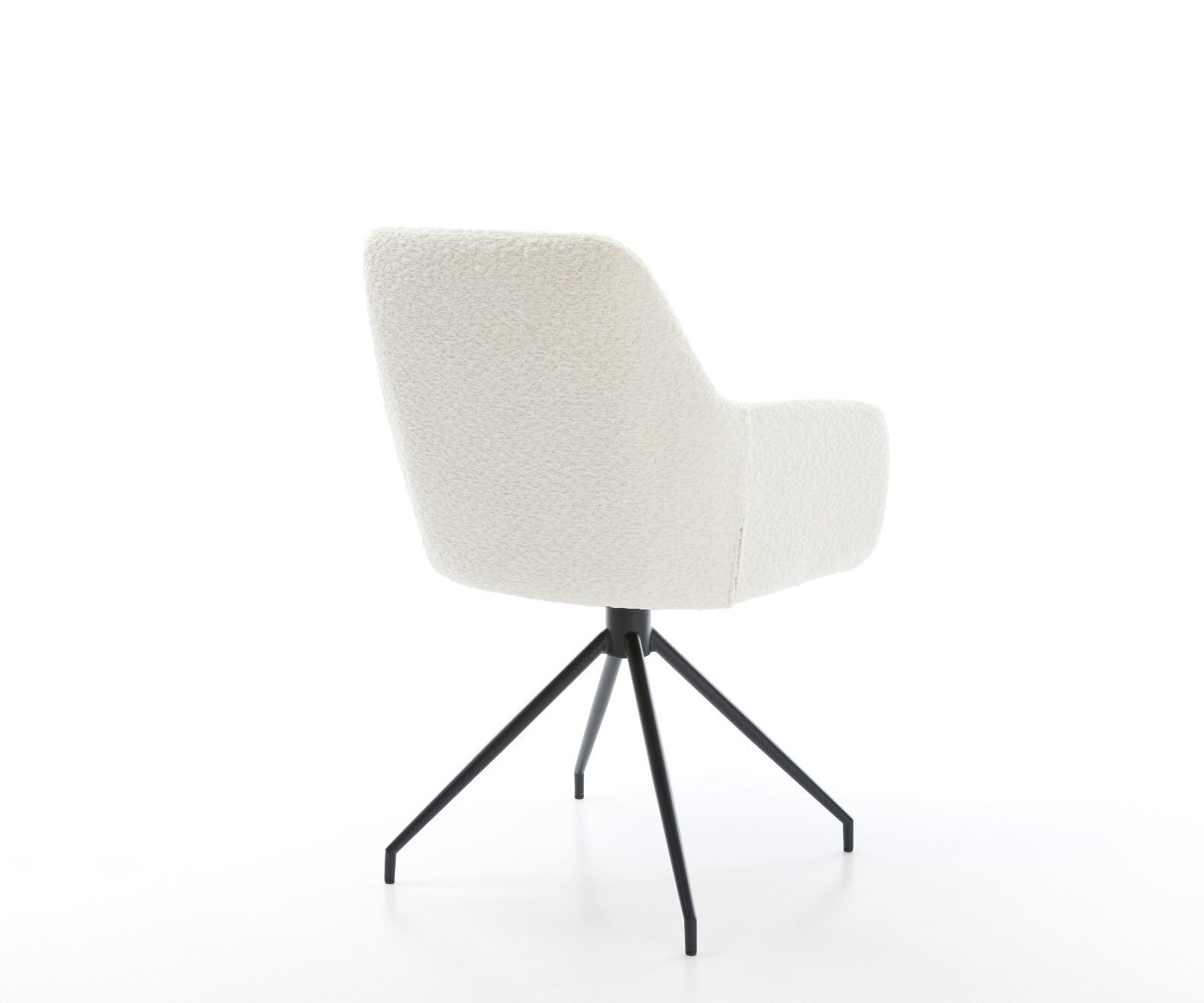 Eetkamerstoel Pejo-Flex bouclé wit kruisframe conisch zwart pocketveer kern 5