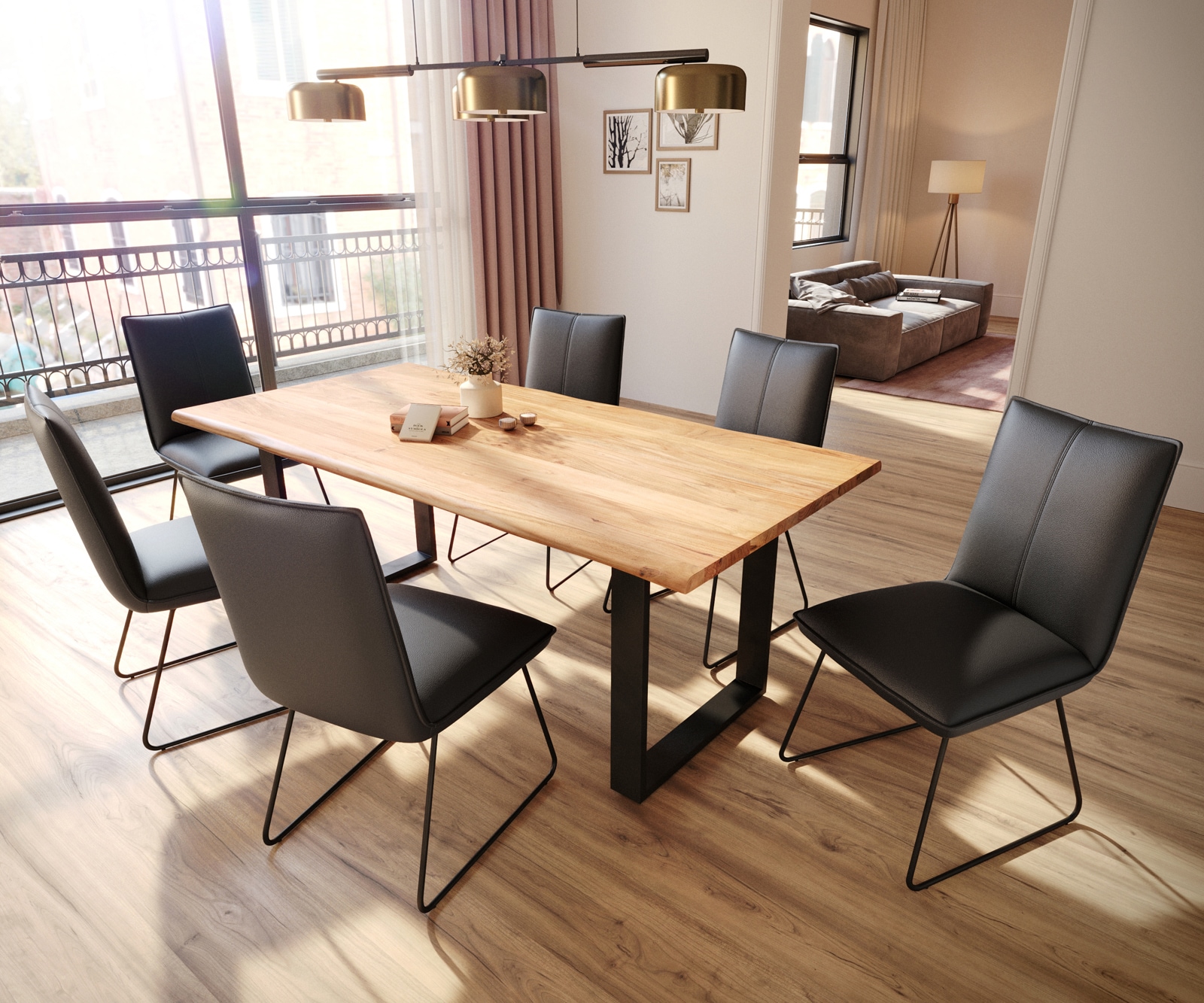 Eetkamerstoel Lelio-Flex echt leer zwart slipframe zwart pocketveer kern 3 Eetkamerstoel Lelio-Flex echt leer zwart slipframe zwart pocketveer kern 3