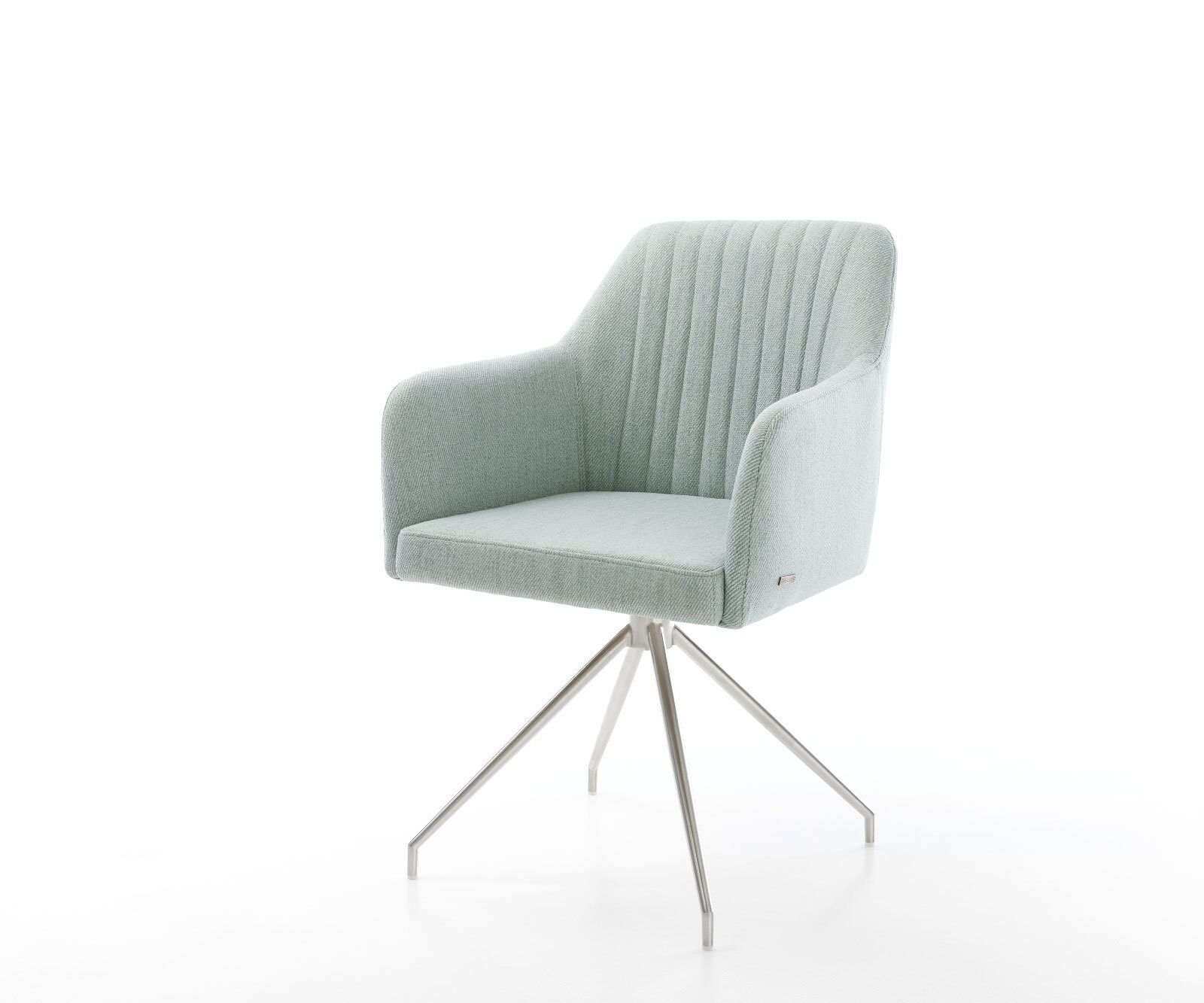 Eetkamerstoel Greg-Flex stripes mint kruisframe conisch roestvrij staal