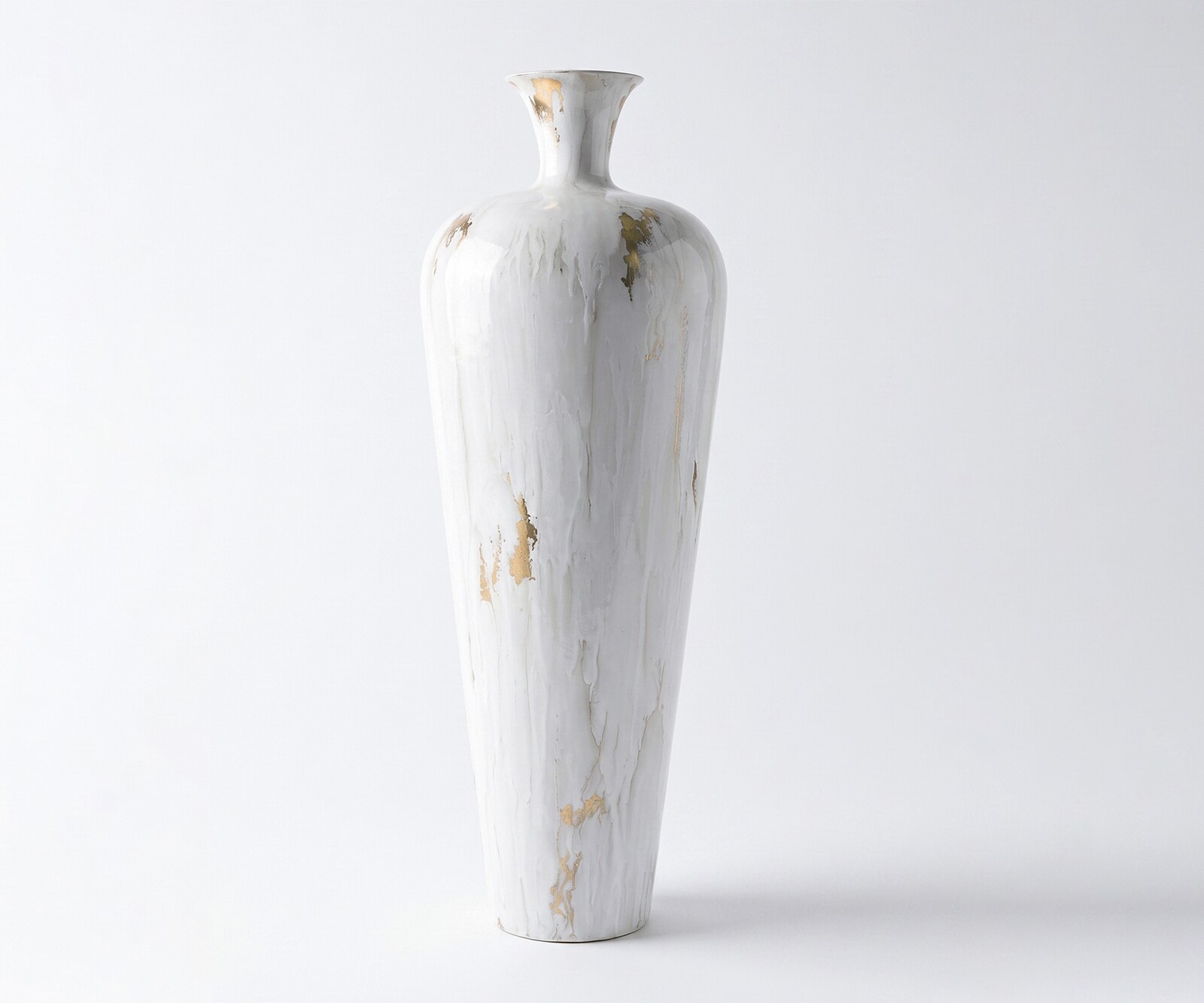 Vaas Marvella B27 x D27 x H78 cm Metaal Kintsugi Handgemaakt