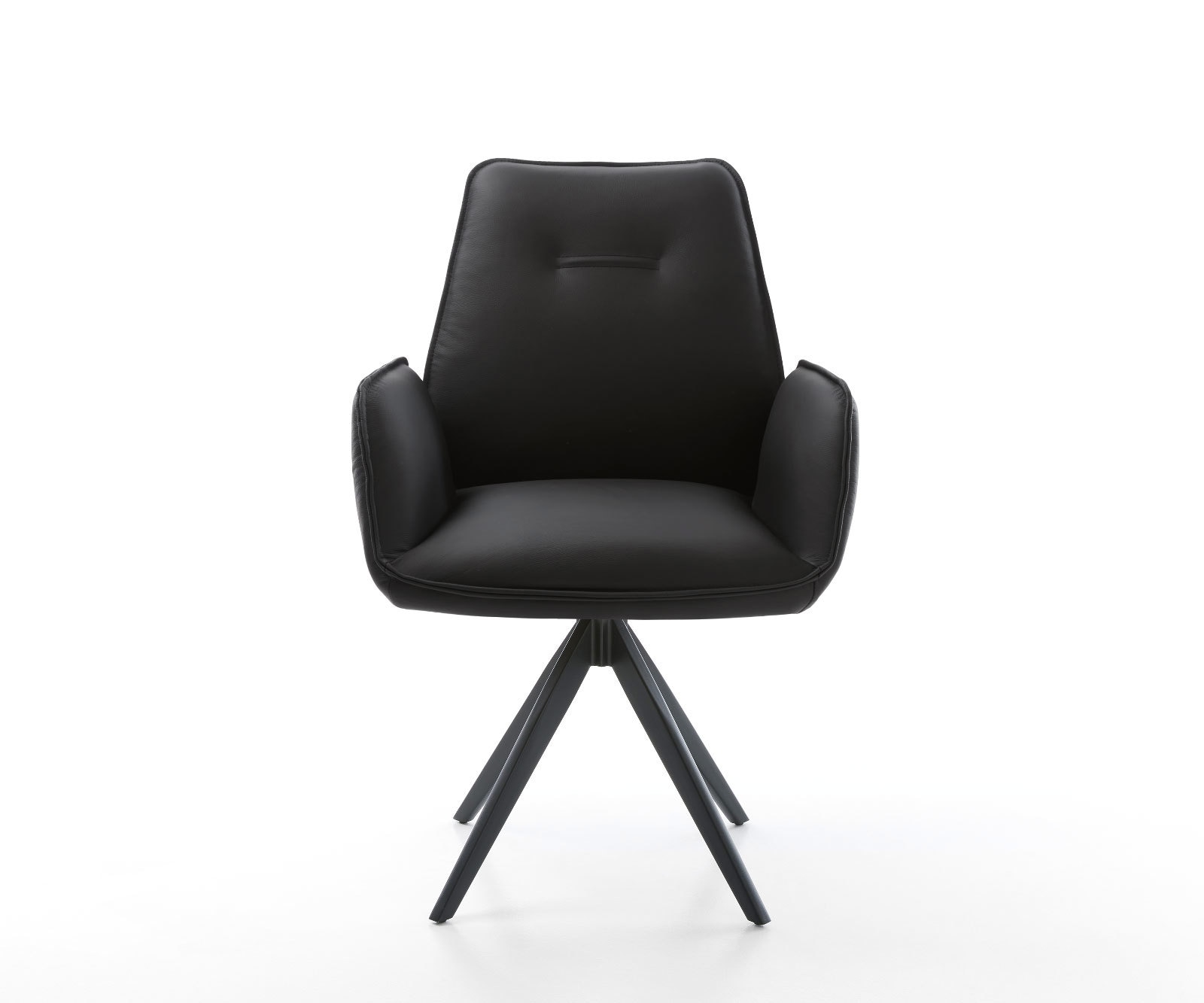 Eetkamerstoel Zoa-Flex echt leer zwart kruisframe hoekig zwart pocketveer kern 1 Eetkamerstoel Zoa-Flex echt leer zwart kruisframe hoekig zwart pocketveer kern 1