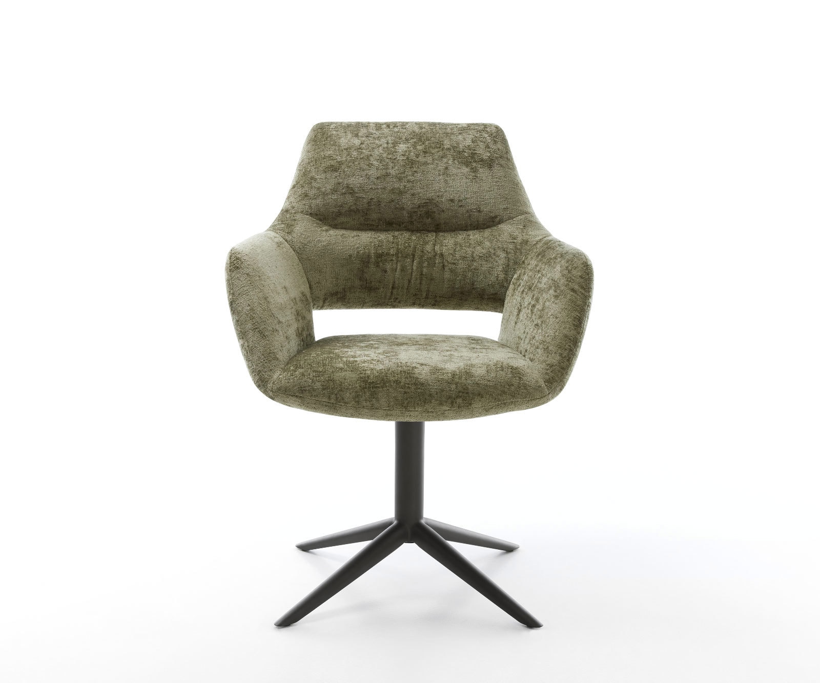 Draaistoel Yago-Flex met armleuning chenille olijfgroen kruispoot zwart 360° draaibaar rocker-functie pocketveer kern 1 Draaistoel Yago-Flex met armleuning chenille olijfgroen kruispoot zwart 360° draaibaar rocker-functie pocketveer kern 1