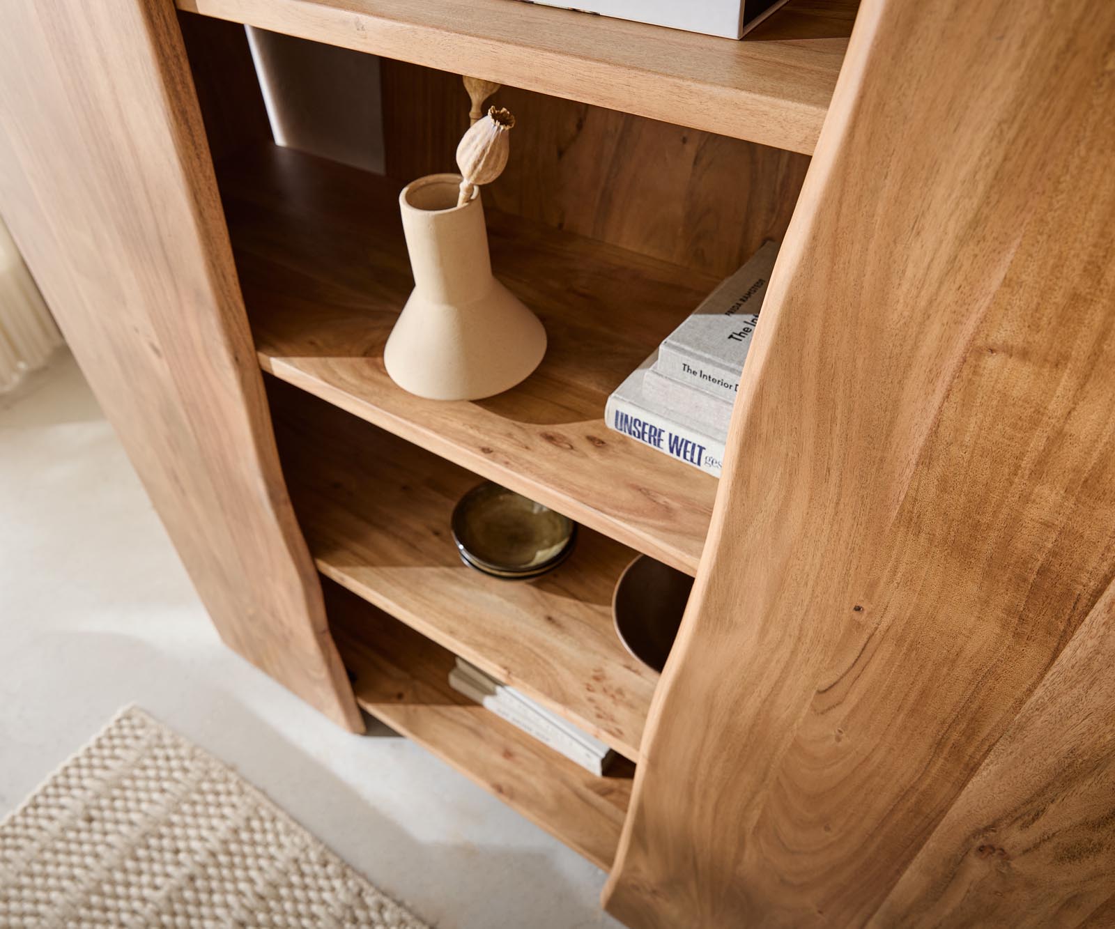 Kast Live-Edge 140x195 cm Acacia Natuur 2 deuren 4