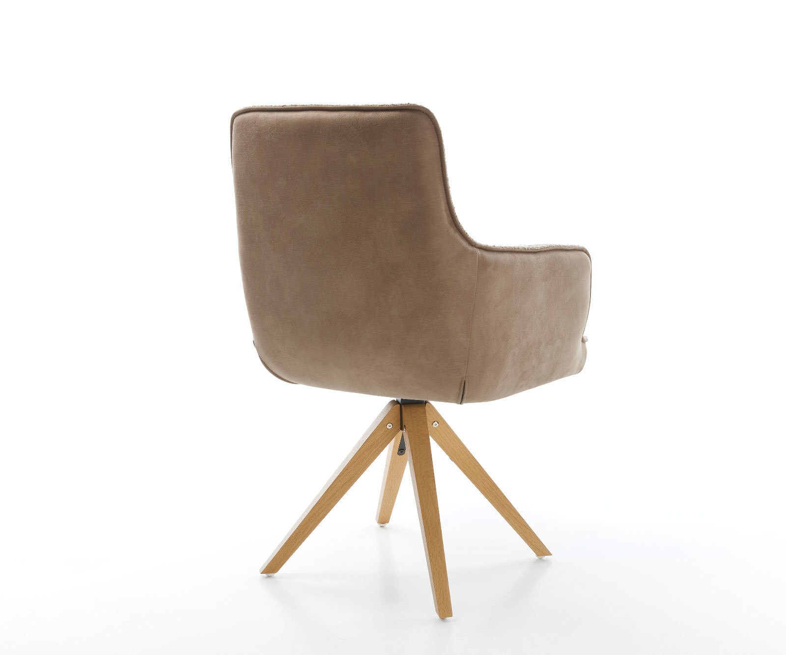 Draaistoel Heira-Flex met armleuning materiaalmix mud houten frame hoekig natuur 180° draaibaar pocketveer kern 5
