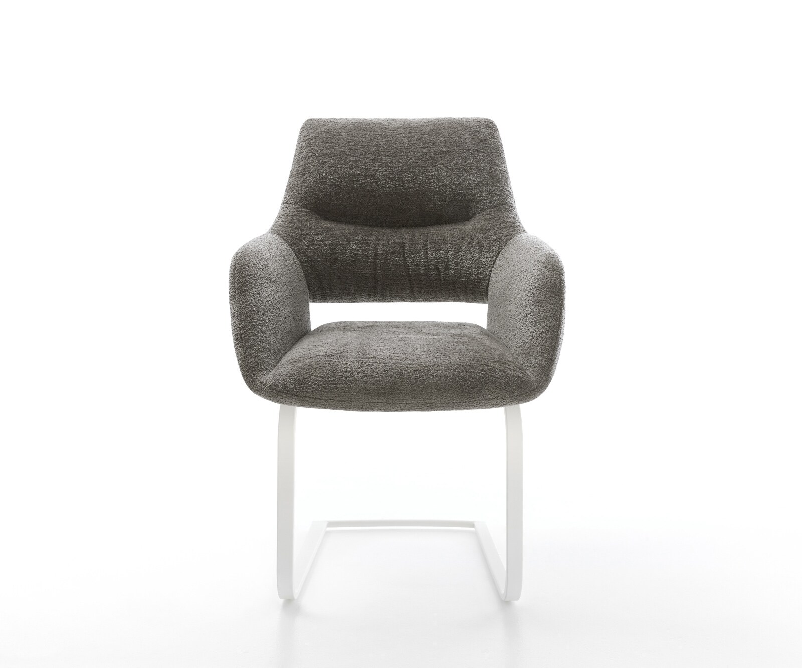 Sledemodel Yago-Flex met armleuning bouclé zacht mud sledemodel vlak wit pocketveer kern 2