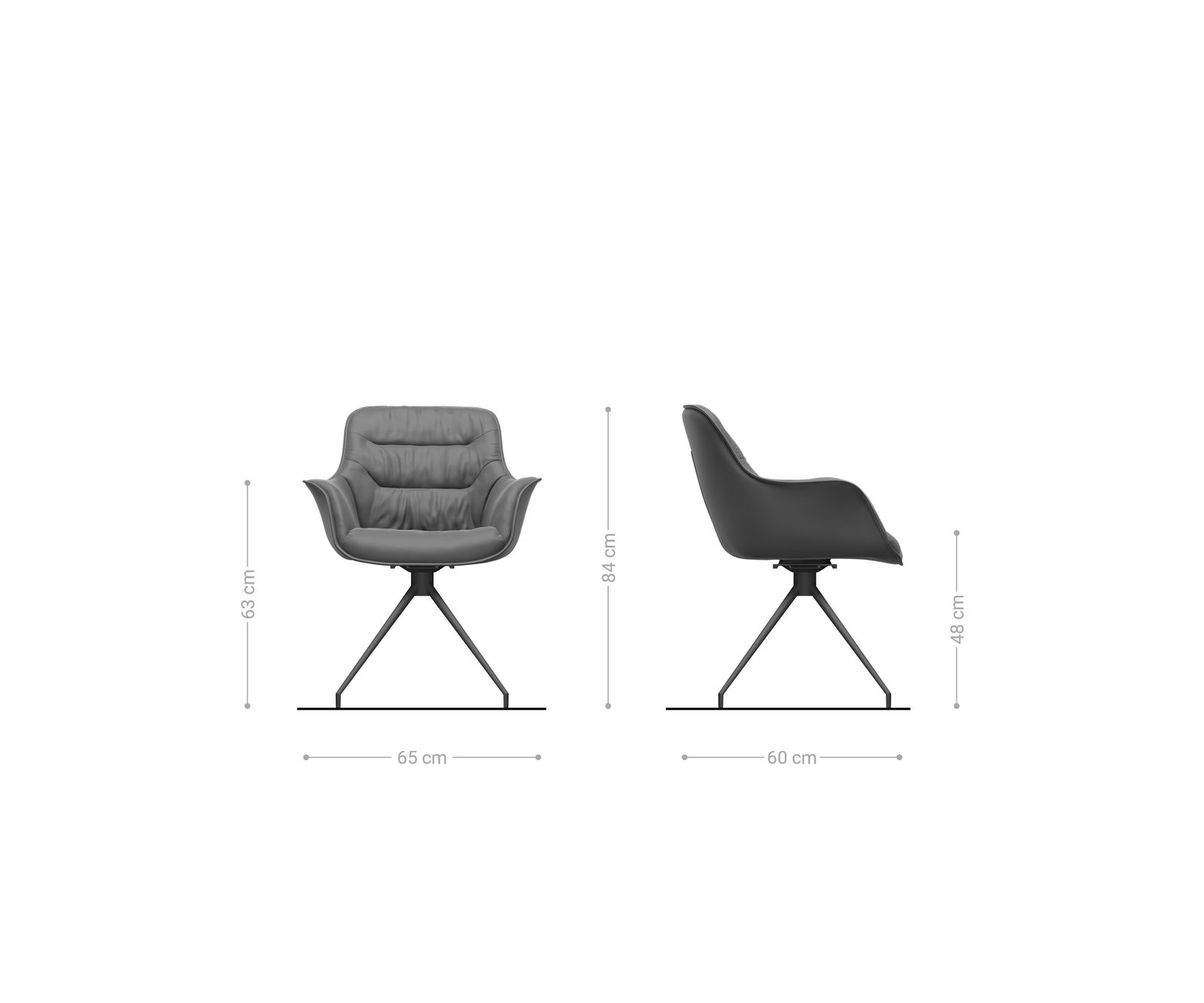 Eetkamerstoel Kaira-Flex bouclé zacht mud kruisframe conisch zwart 6