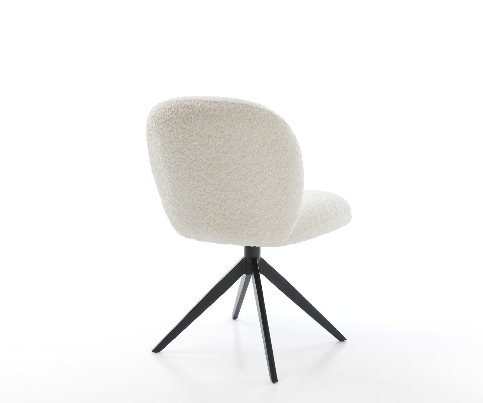 Draaistoel Nube-Flex bouclé wit kruisframe breed zwart 360° draaibaar rocker-functie pocketveer kern 4