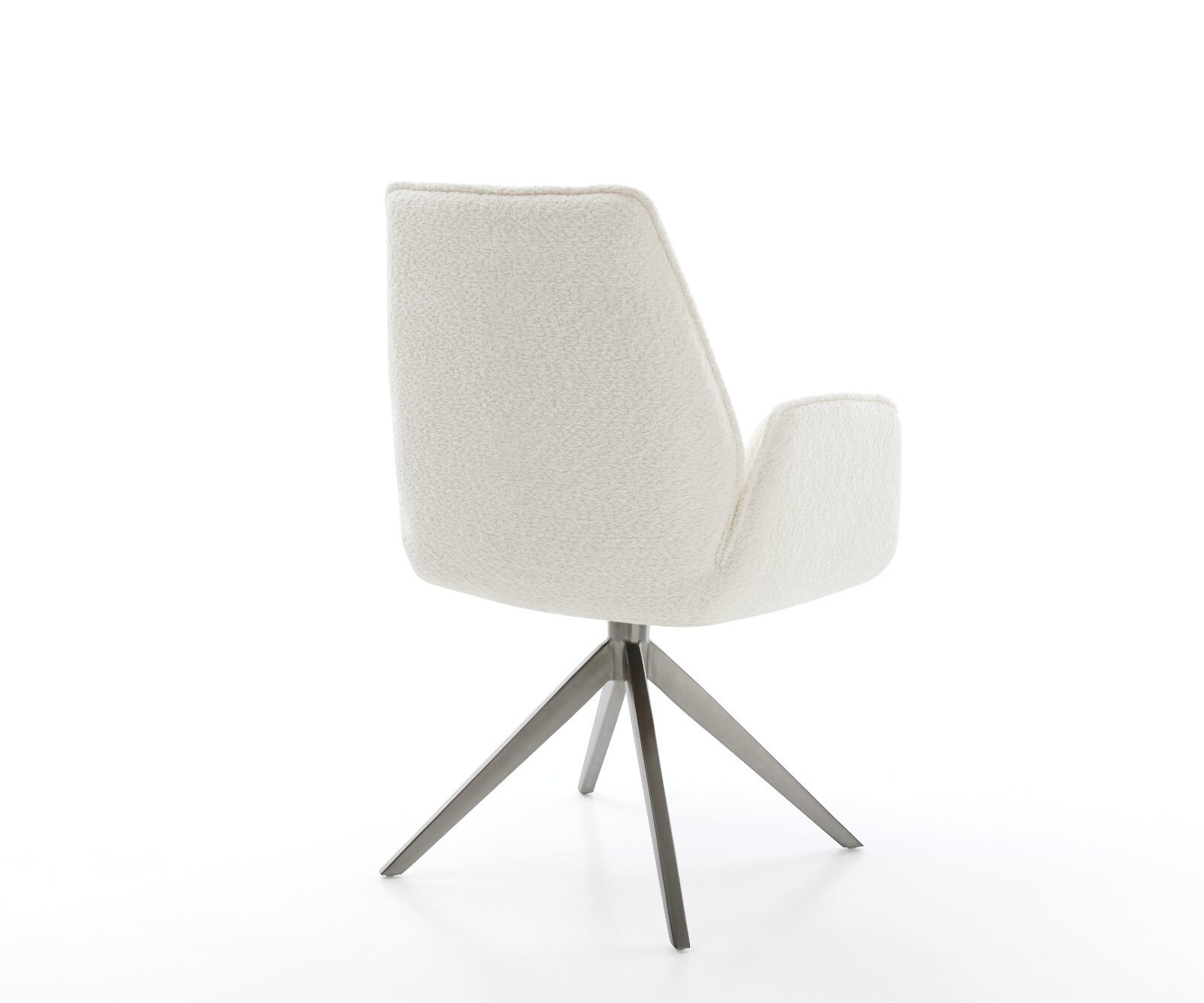 Draaistoel Zoa-Flex bouclé wit kruisframe breed grafiet 360° draaibaar rocker-functie pocketveer kern 4