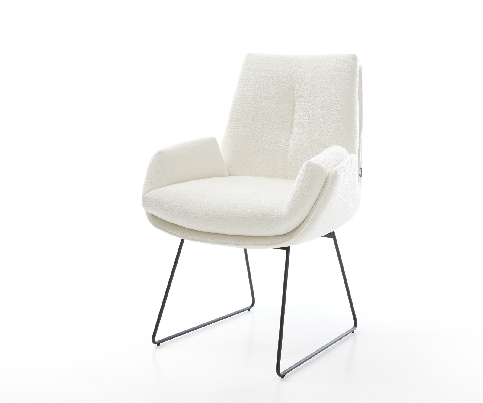 Eetkamerstoel Clea-Flex bouclé zacht beige slipframe zwart pocketveer kern 1
