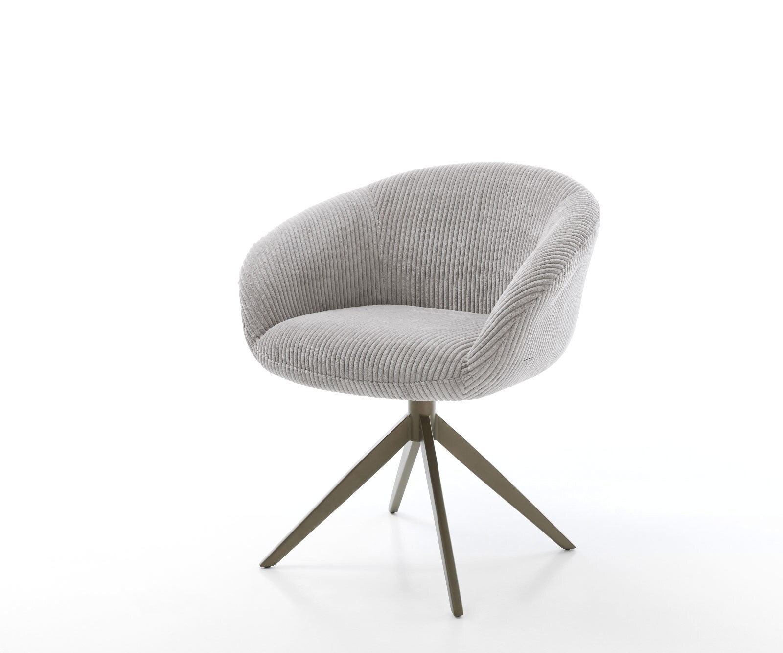 Draaistoel Vinka-Flex met armleuning koord zilver grijs kruisframe breed afwerking met titanium 360° draaibaar rocker-functie pocketveer kern
