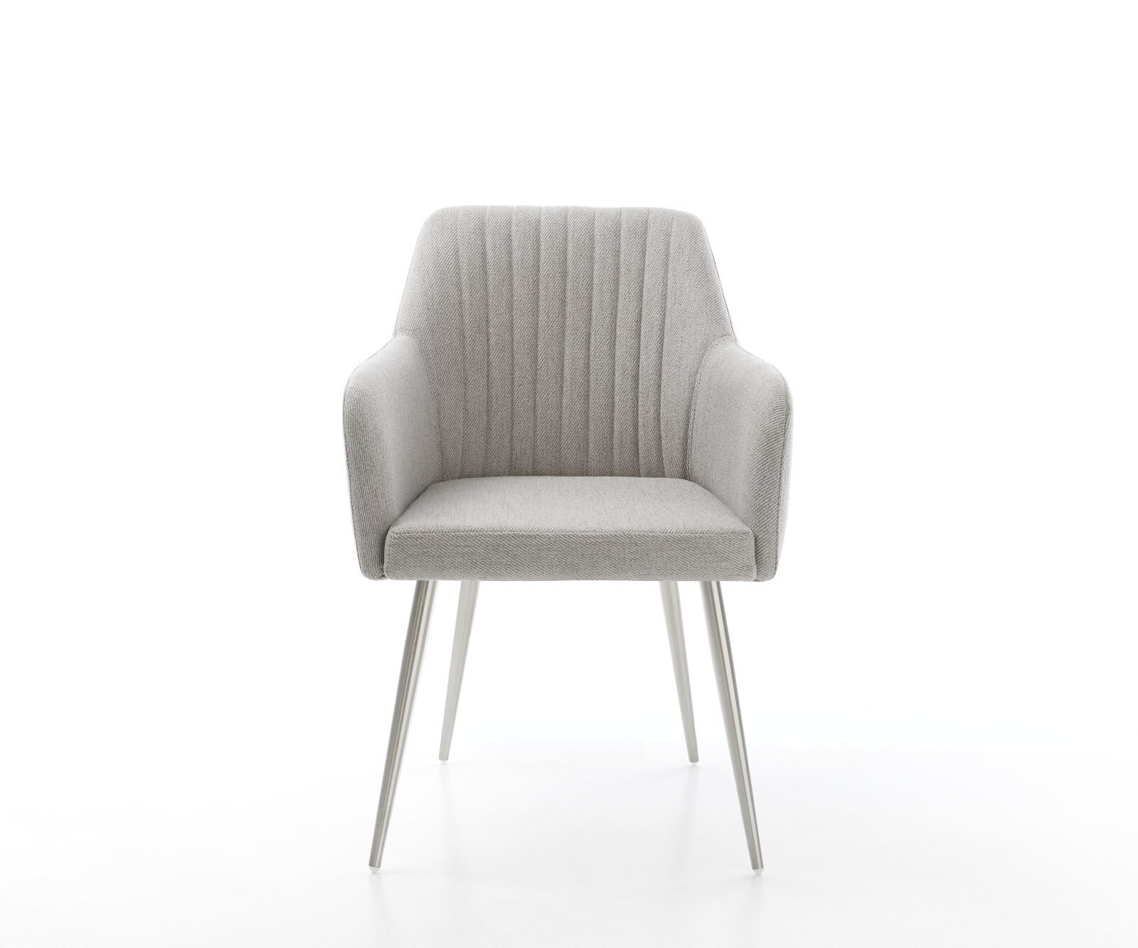 Eetkamerstoel Greg-Flex stripes lichtgrijs 4-poot conisch roestvrij staal pocketveer kern 1 Eetkamerstoel Greg-Flex stripes lichtgrijs 4-poot conisch roestvrij staal pocketveer kern 1