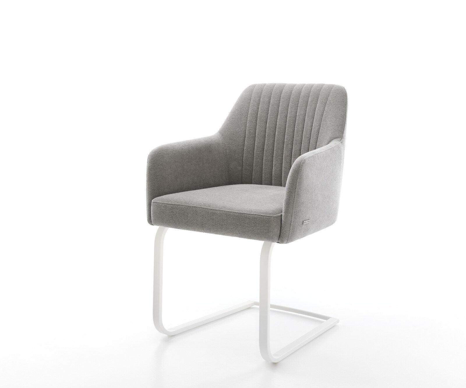 Sledemodel Greg-Flex zachte stof met structuur grijs sledemodel vlak wit pocketveer kern 1