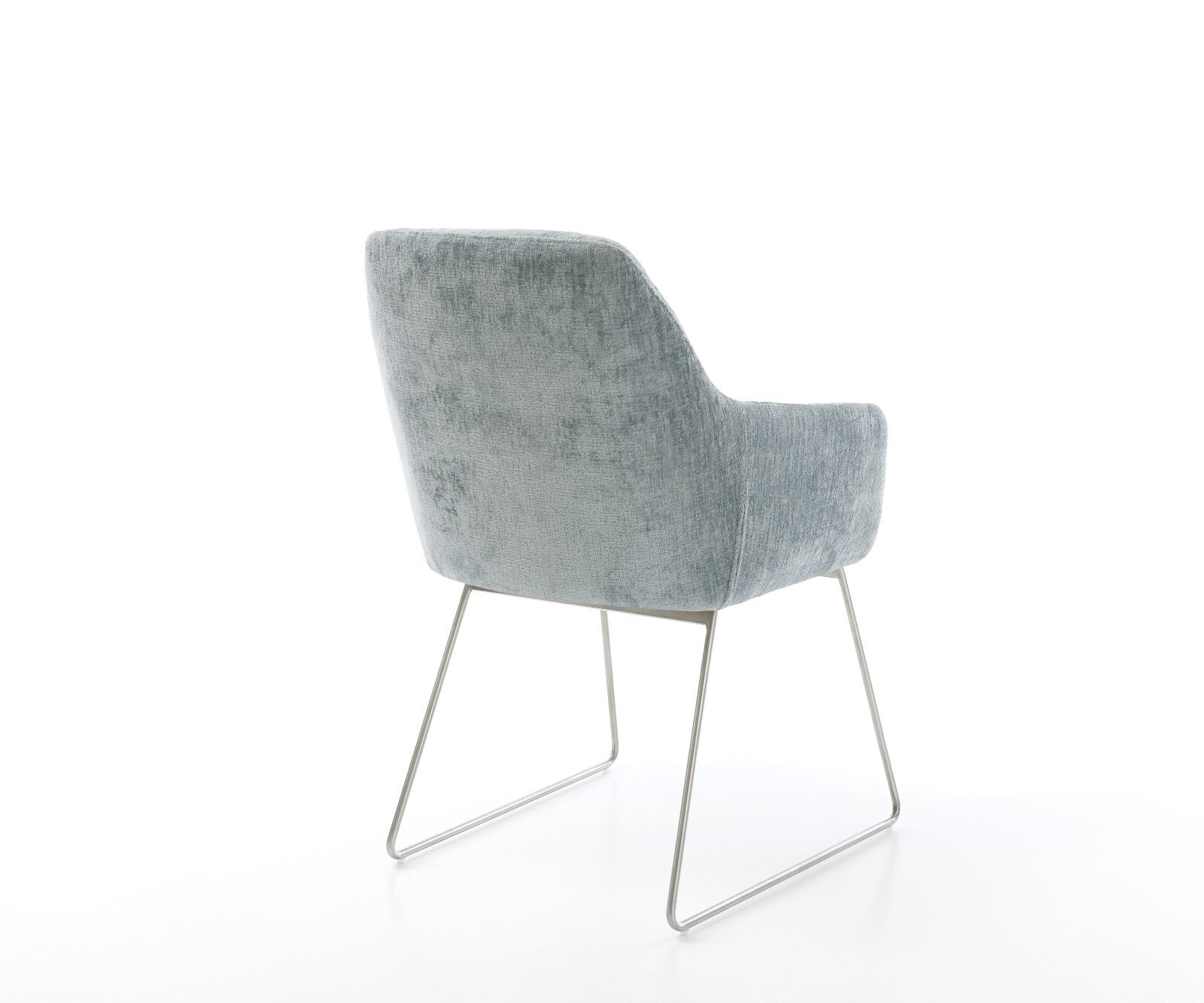 Eetkamerstoel Pejo-Flex chenille pastelblauw slipframe roestvrij staal pocketveer kern 5