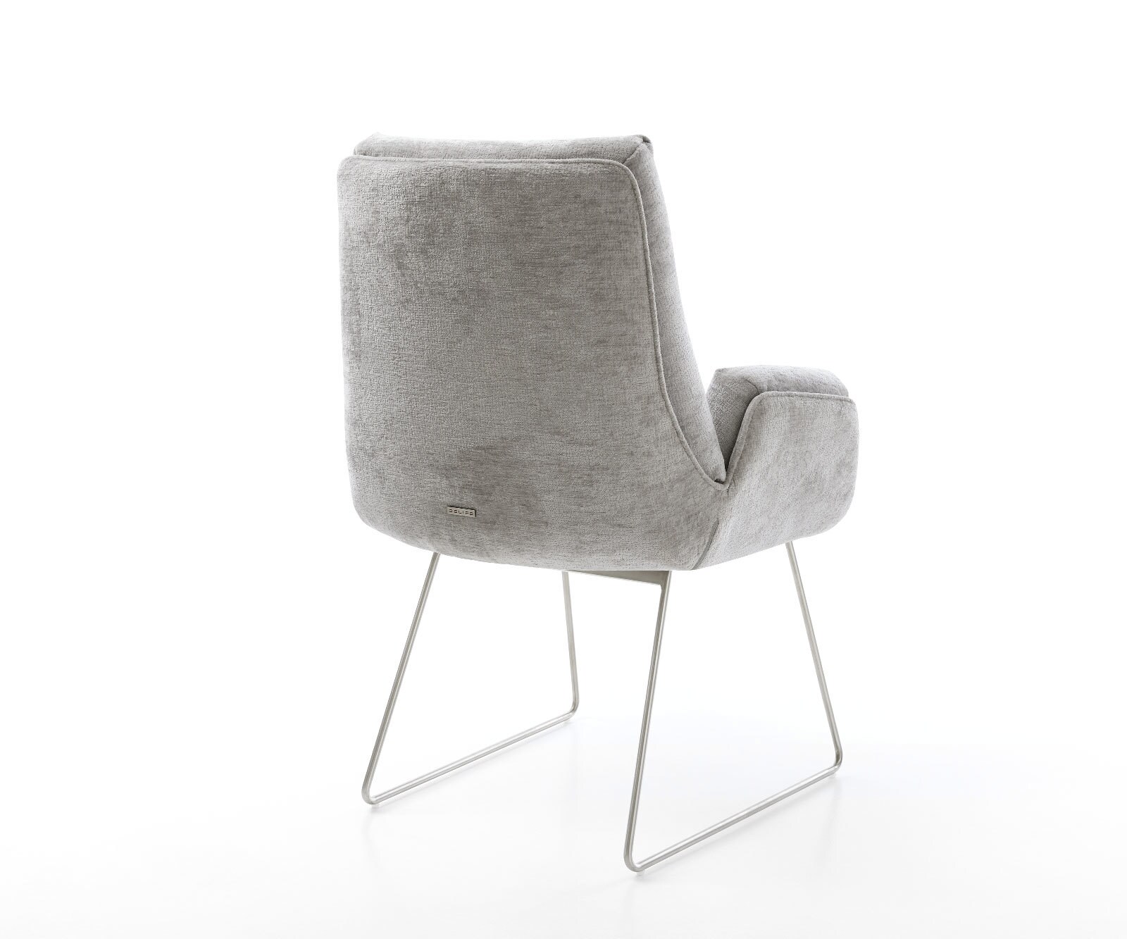 Eetkamerstoel Clea-Flex chenille zilver grijs slipframe roestvrij staal 4 Eetkamerstoel Clea-Flex chenille zilver grijs slipframe roestvrij staal 4